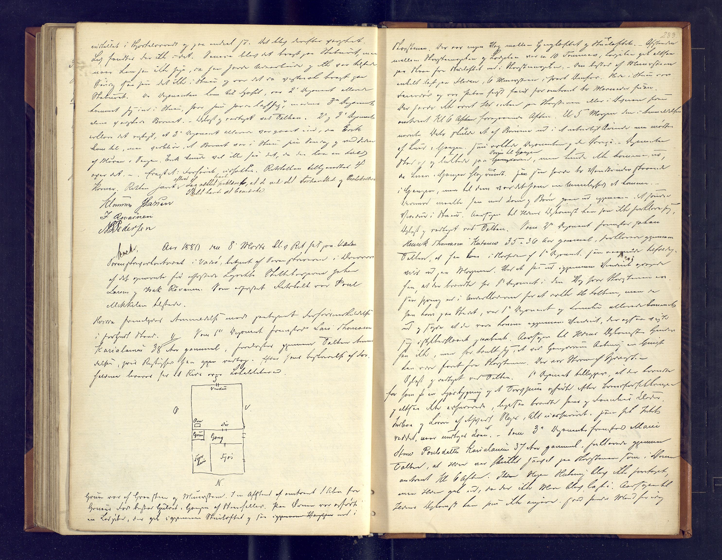 Varanger fogderi-sorenskriveri/Tana og Varanger sorenskriveri, AV/SATØ-S-0059/1/K/Ka/Kac/L0270: Ekstrarettsprotokoller, Vadsø by. 2. serie. (A), 1872-1881, p. 283