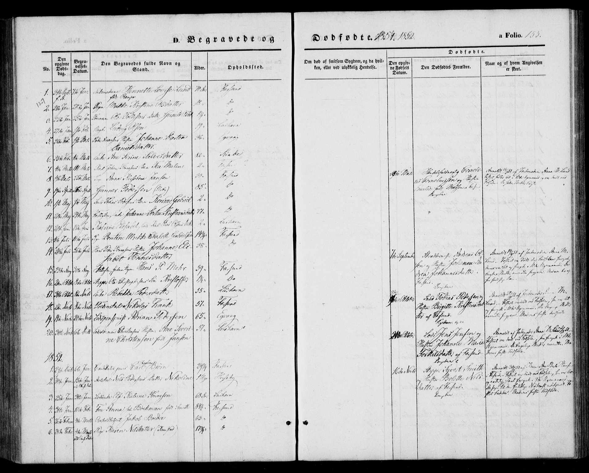 Farsund sokneprestkontor, SAK/1111-0009/F/Fa/L0004: Parish register (official) no. A 4, 1847-1863, p. 155