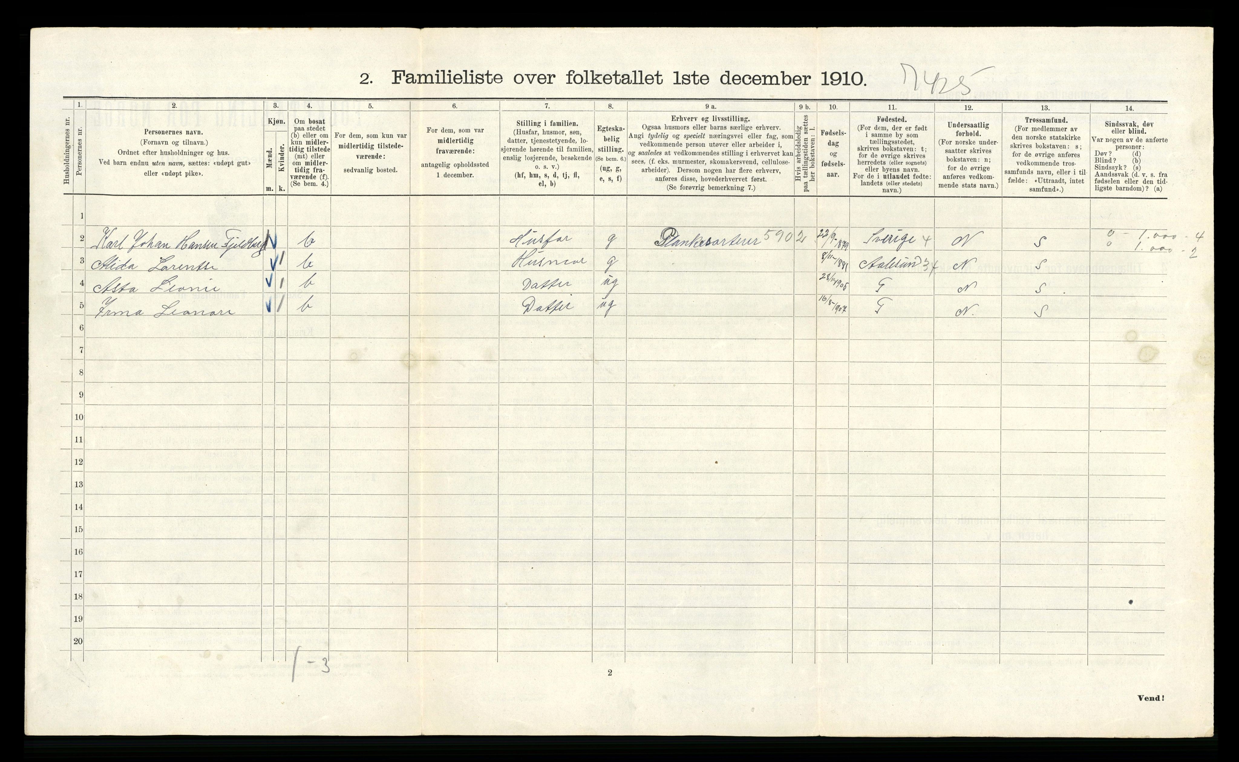 RA, 1910 census for Kristiania, 1910, p. 81220