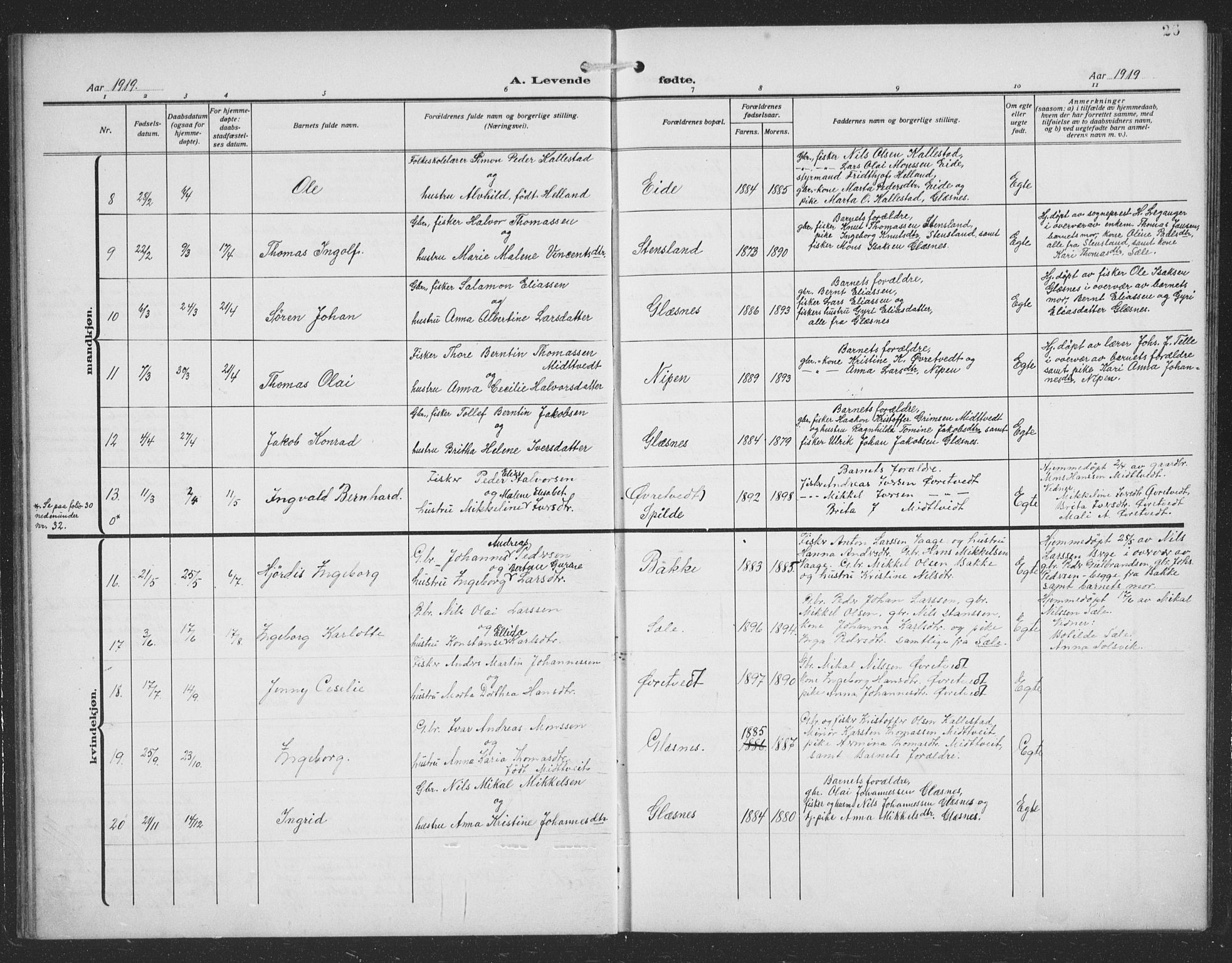 Sund sokneprestembete, AV/SAB-A-99930: Parish register (copy) no. C 1, 1913-1928, p. 26