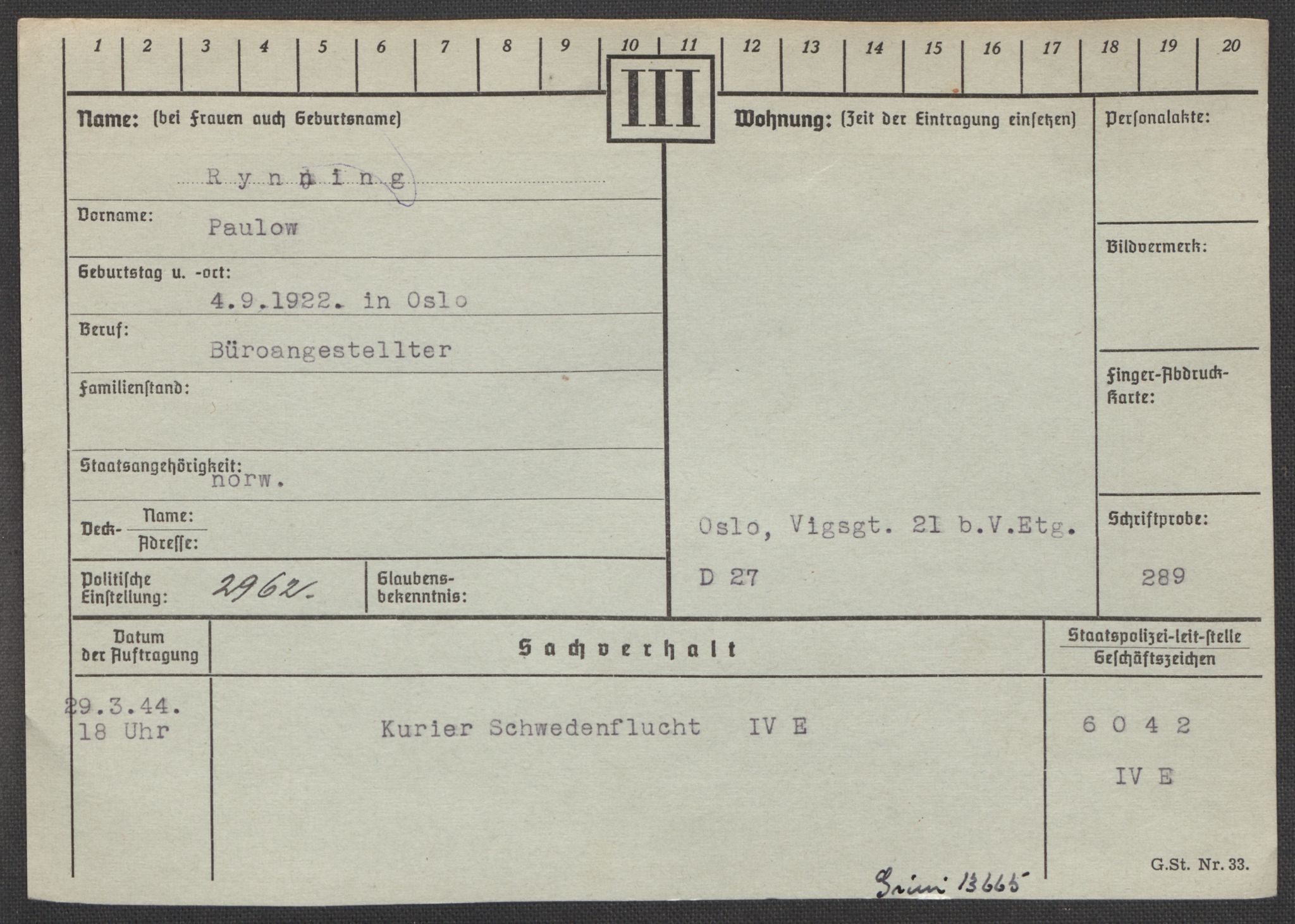 Befehlshaber der Sicherheitspolizei und des SD, AV/RA-RAFA-5969/E/Ea/Eaa/L0009: Register over norske fanger i Møllergata 19: Ru-Sy, 1940-1945, p. 104