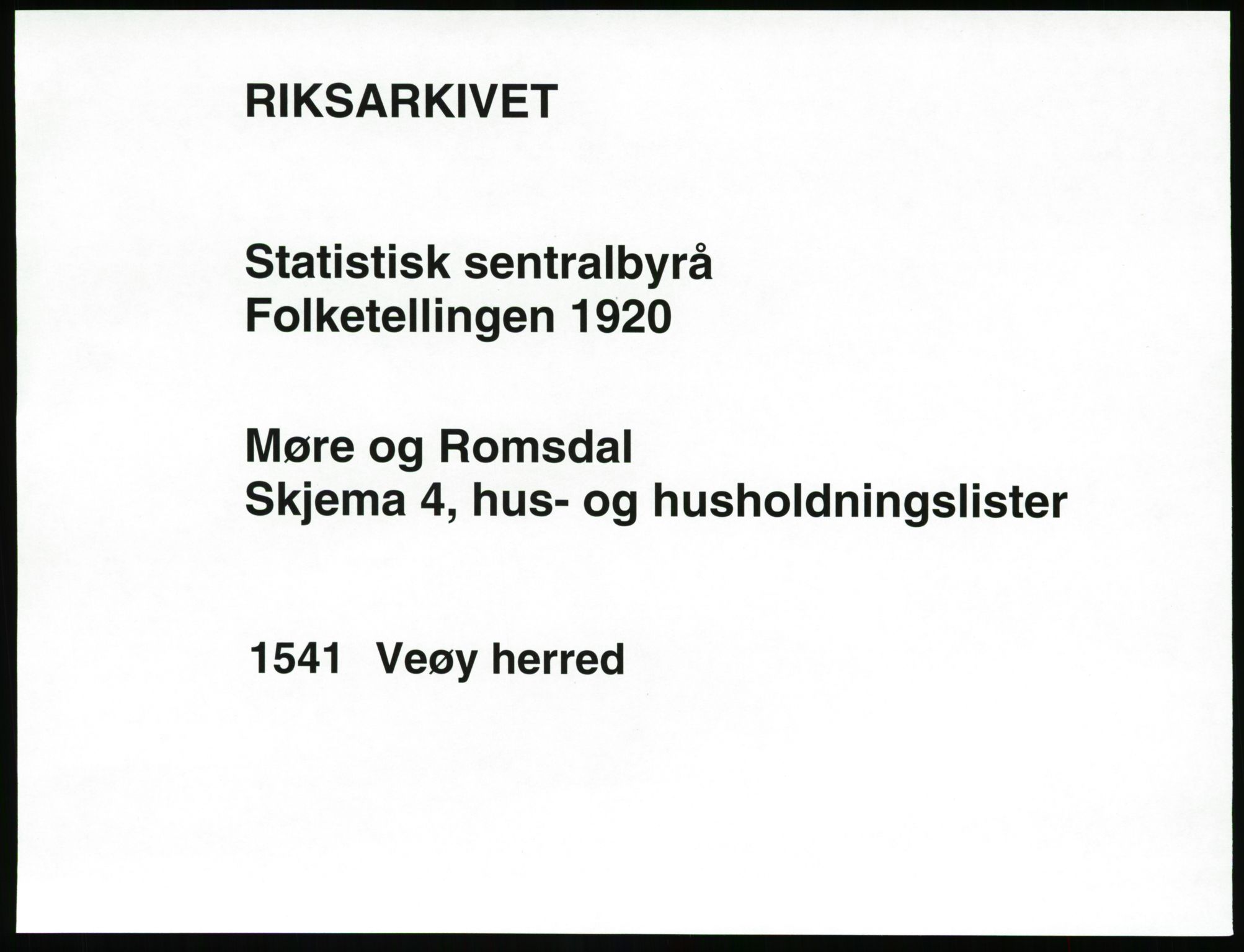 SAT, 1920 census for Veøy, 1920, p. 39