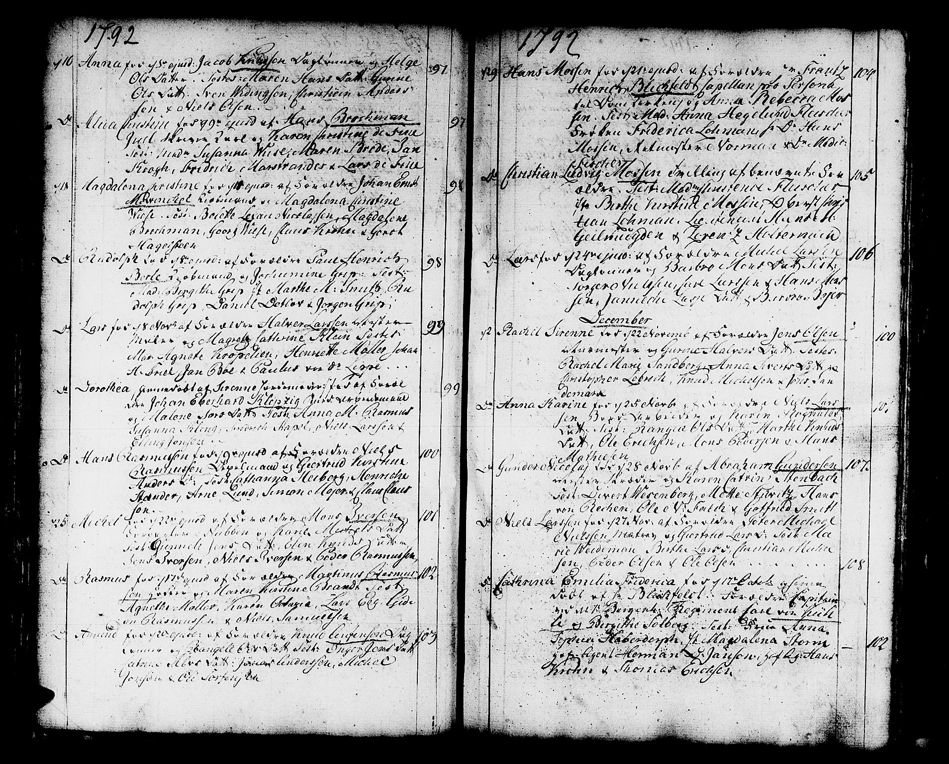 Domkirken sokneprestembete, SAB/A-74801/H/Haa/L0004: Parish register (official) no. A 4, 1763-1820, p. 54-55