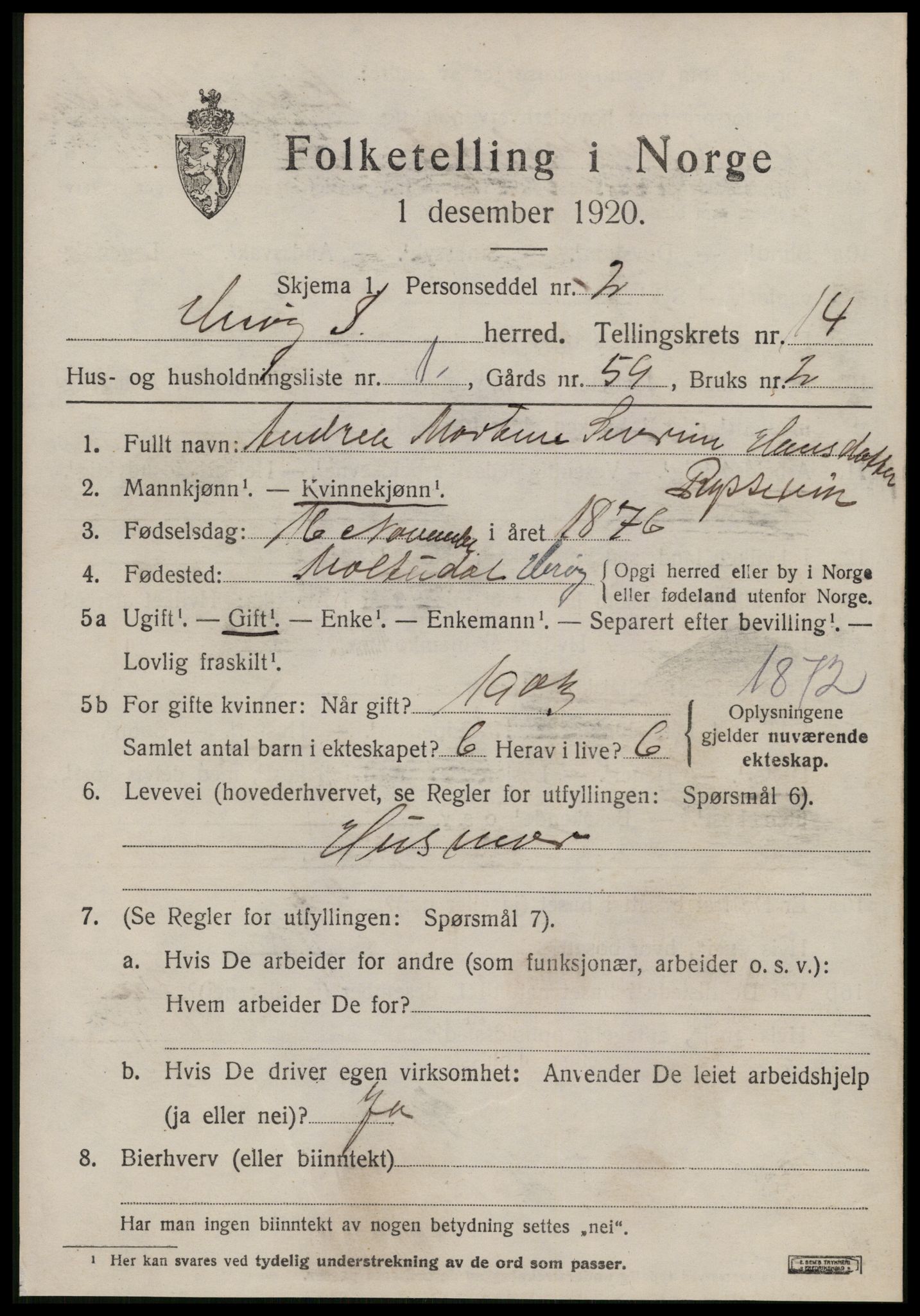 SAT, 1920 census for Herøy (MR), 1920, p. 8639