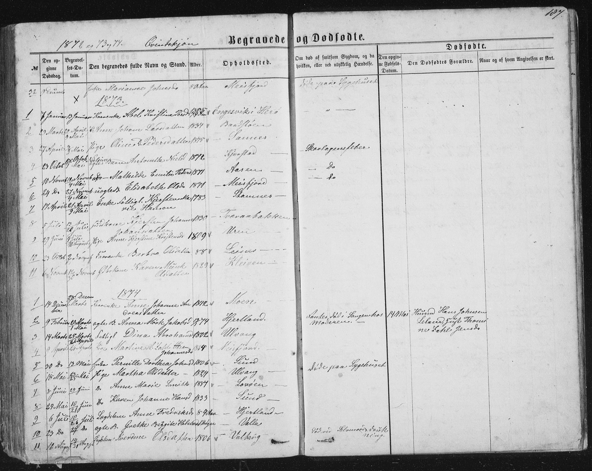 Ministerialprotokoller, klokkerbøker og fødselsregistre - Nordland, AV/SAT-A-1459/831/L0476: Parish register (copy) no. 831C03, 1866-1877, p. 187