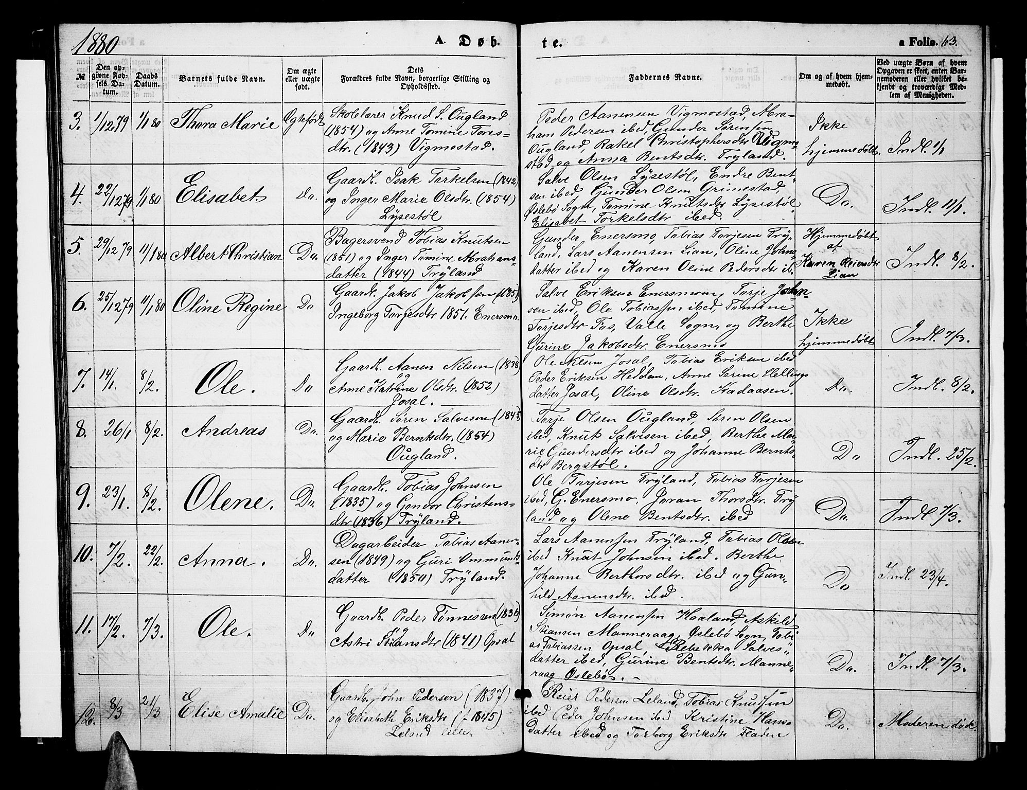 Nord-Audnedal sokneprestkontor, SAK/1111-0032/F/Fb/Fbb/L0002: Parish register (copy) no. B 2, 1859-1882, p. 63