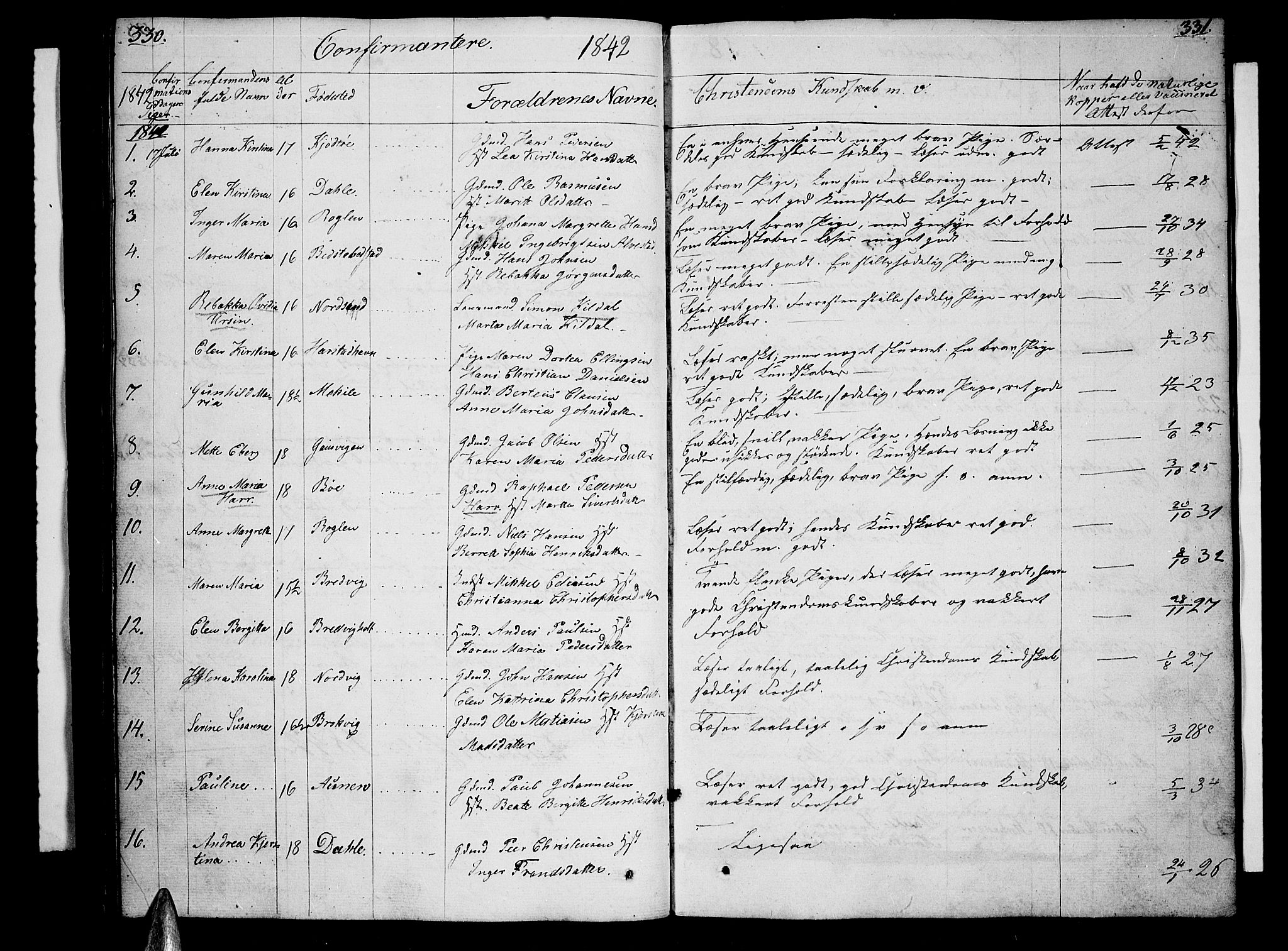 Trondenes sokneprestkontor, SATØ/S-1319/H/Hb/L0005klokker: Parish register (copy) no. 5, 1834-1845, p. 330-331