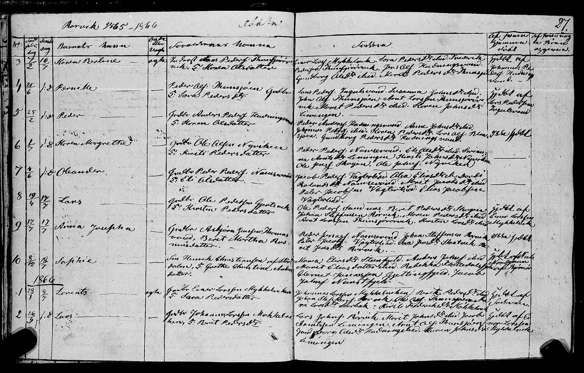 Ministerialprotokoller, klokkerbøker og fødselsregistre - Nord-Trøndelag, SAT/A-1458/762/L0538: Parish register (official) no. 762A02 /1, 1833-1879, p. 27