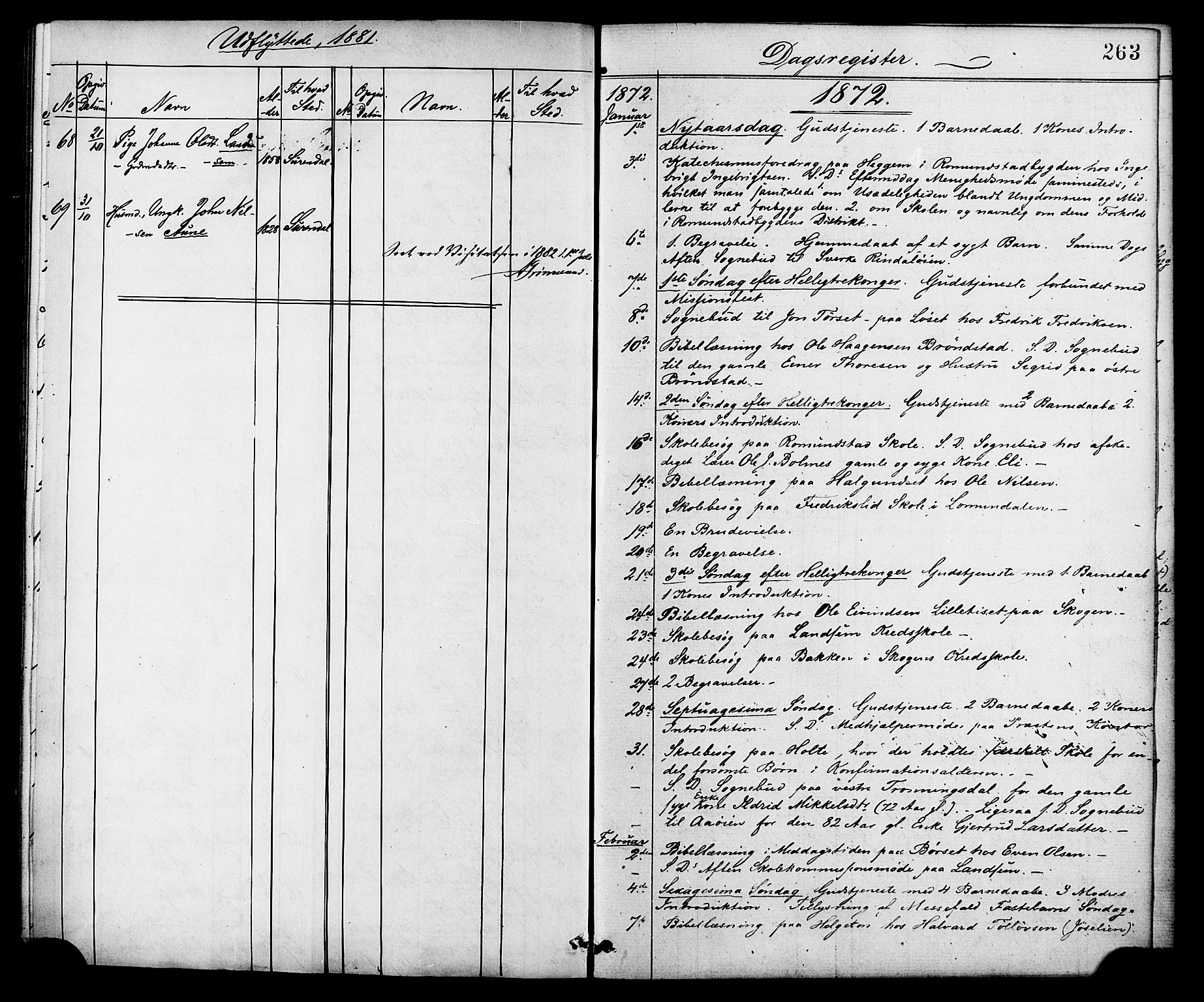 Ministerialprotokoller, klokkerbøker og fødselsregistre - Møre og Romsdal, SAT/A-1454/598/L1068: Parish register (official) no. 598A02, 1872-1881, p. 263