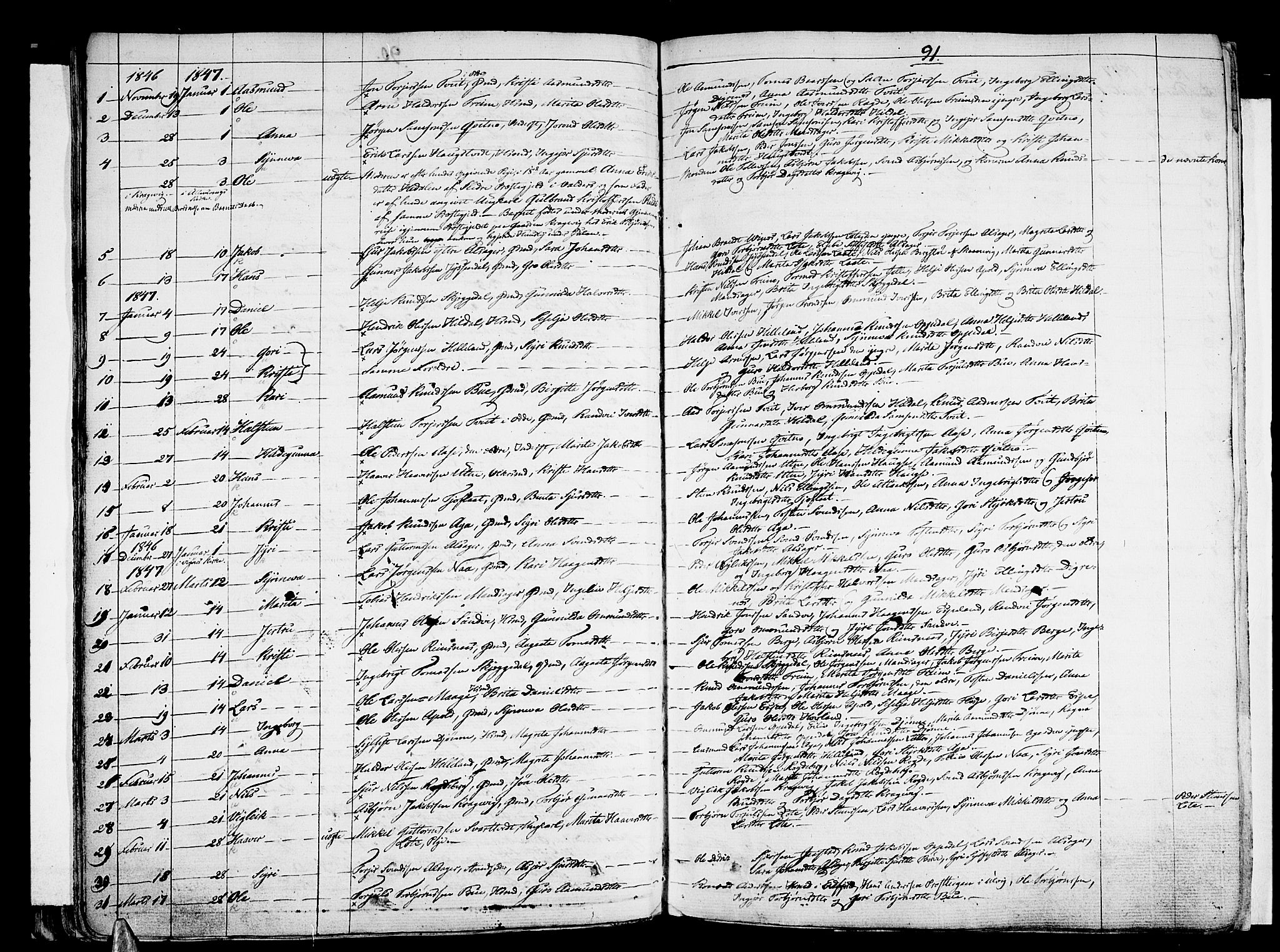 Ullensvang sokneprestembete, SAB/A-78701/H/Haa: Parish register (official) no. A 10, 1825-1853, p. 91