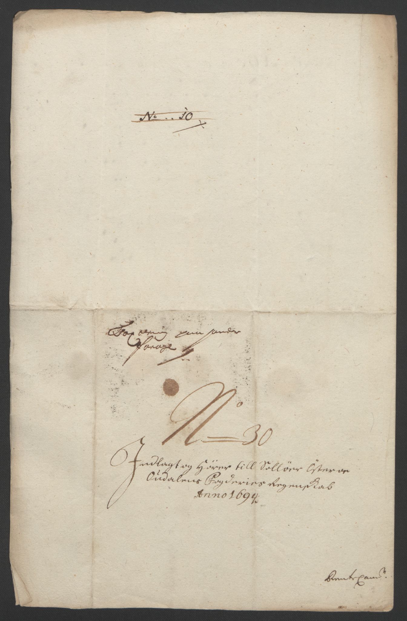 Rentekammeret inntil 1814, Reviderte regnskaper, Fogderegnskap, AV/RA-EA-4092/R13/L0832: Fogderegnskap Solør, Odal og Østerdal, 1694, p. 362