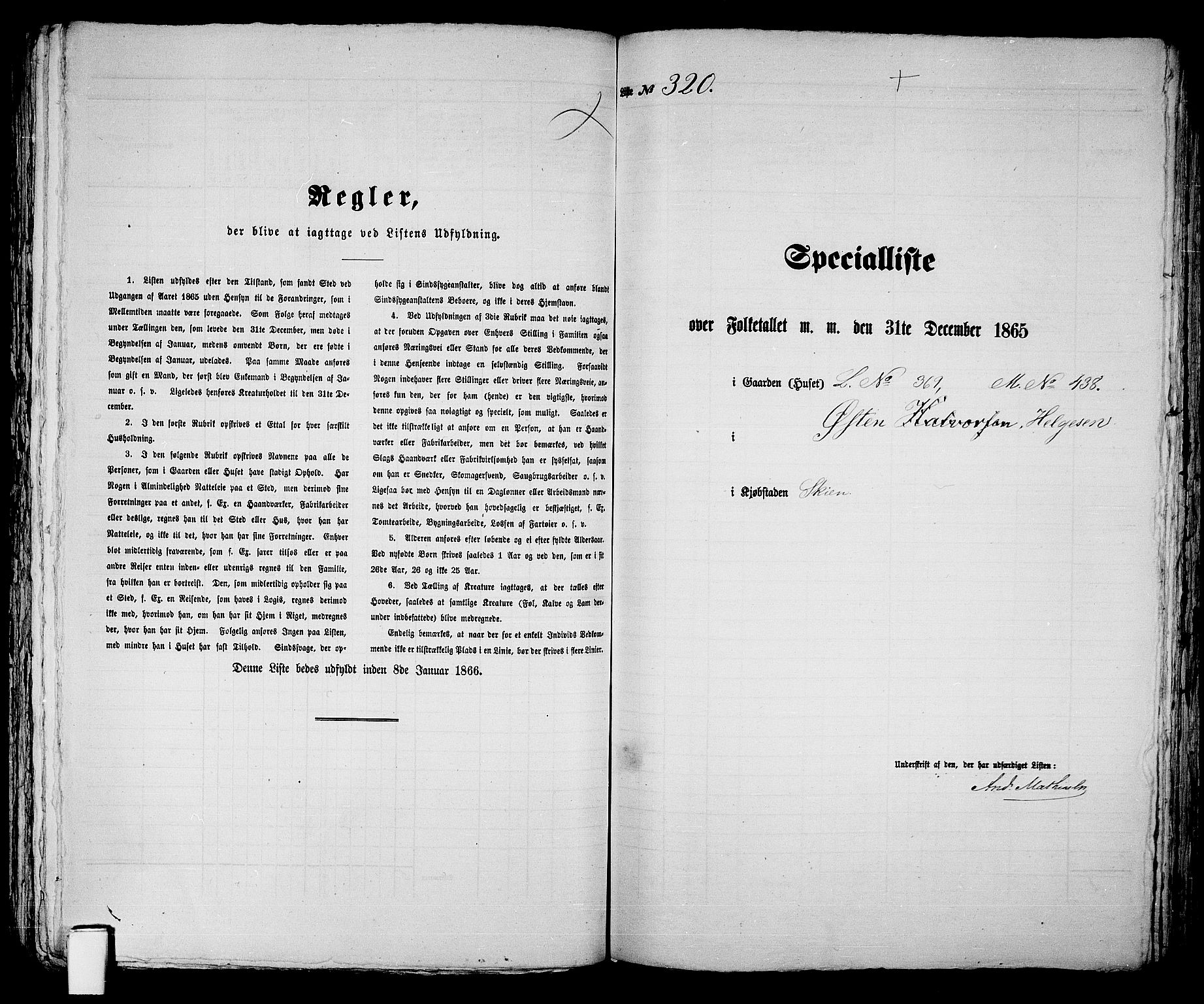 RA, 1865 census for Skien, 1865, p. 654