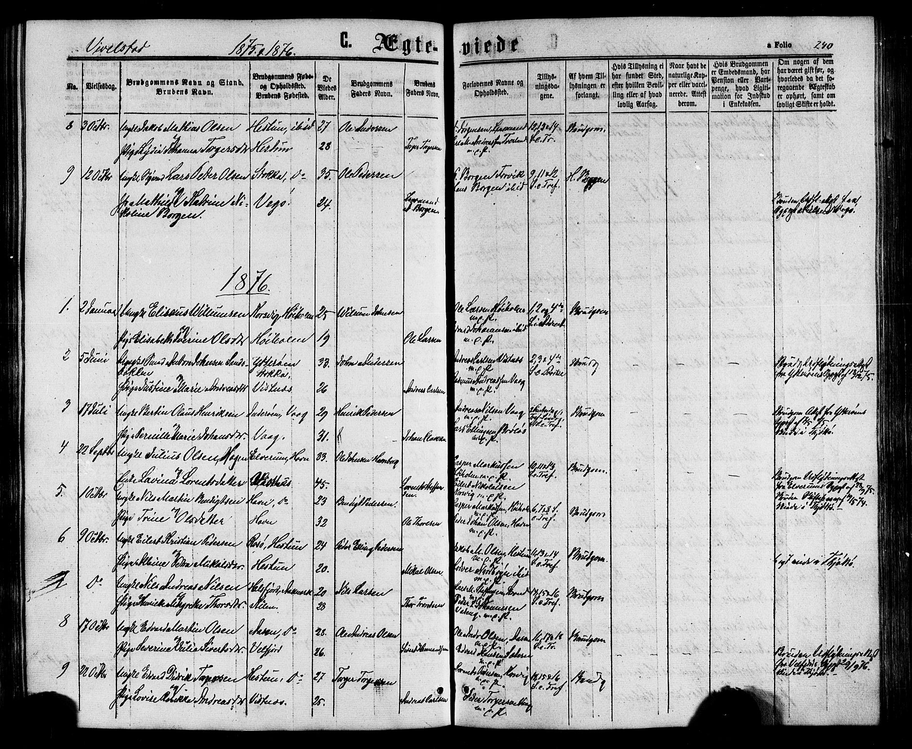 Ministerialprotokoller, klokkerbøker og fødselsregistre - Nordland, AV/SAT-A-1459/817/L0262: Parish register (official) no. 817A03 /2, 1867-1877, p. 240