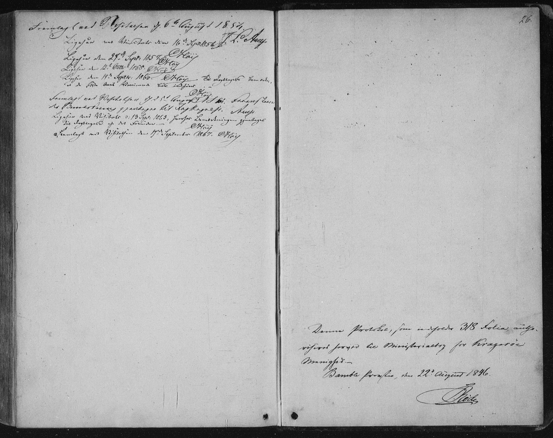 Kragerø kirkebøker, SAKO/A-278/F/Fa/L0006: Parish register (official) no. 6, 1847-1861, p. 26