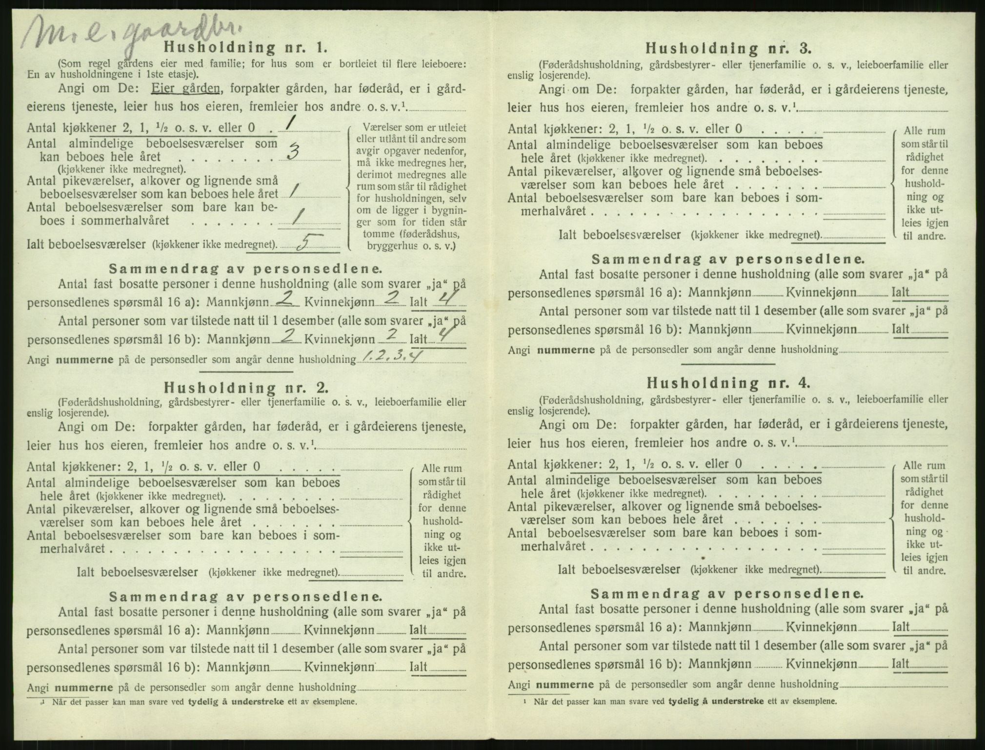 SAT, 1920 census for Vestnes, 1920, p. 1010