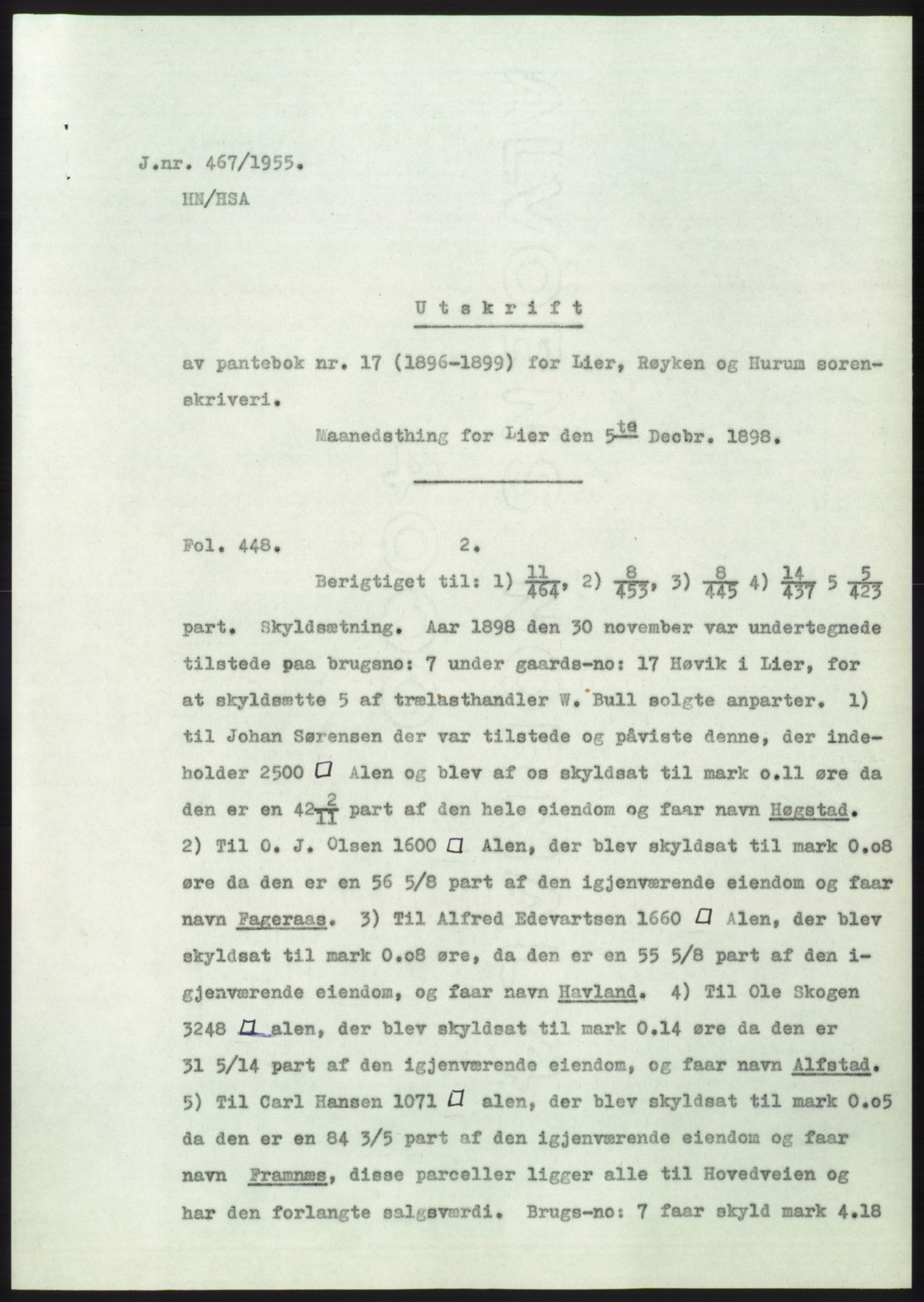 Statsarkivet i Kongsberg, SAKO/A-0001, 1955, p. 258