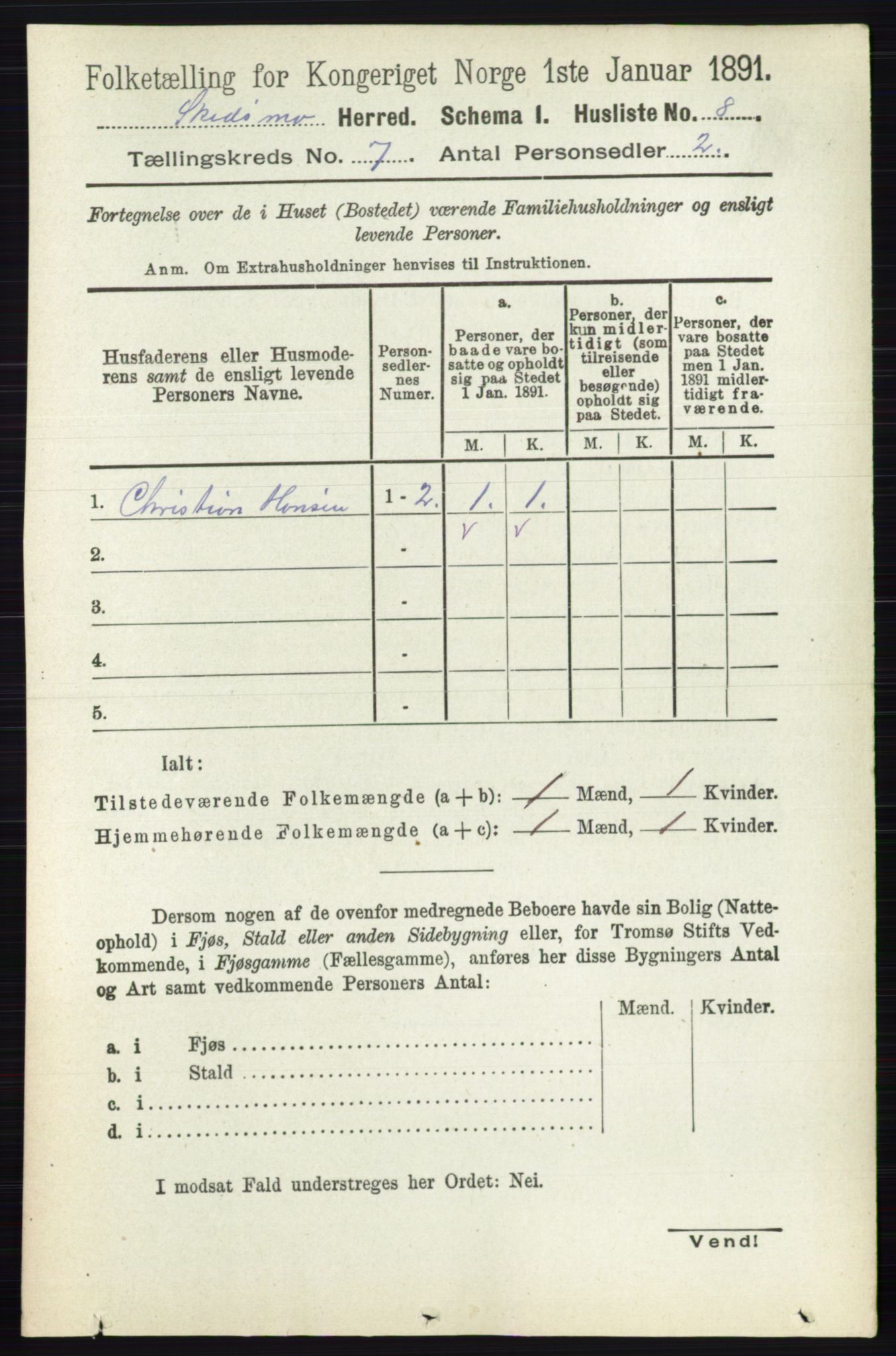 RA, 1891 census for 0231 Skedsmo, 1891, p. 3274