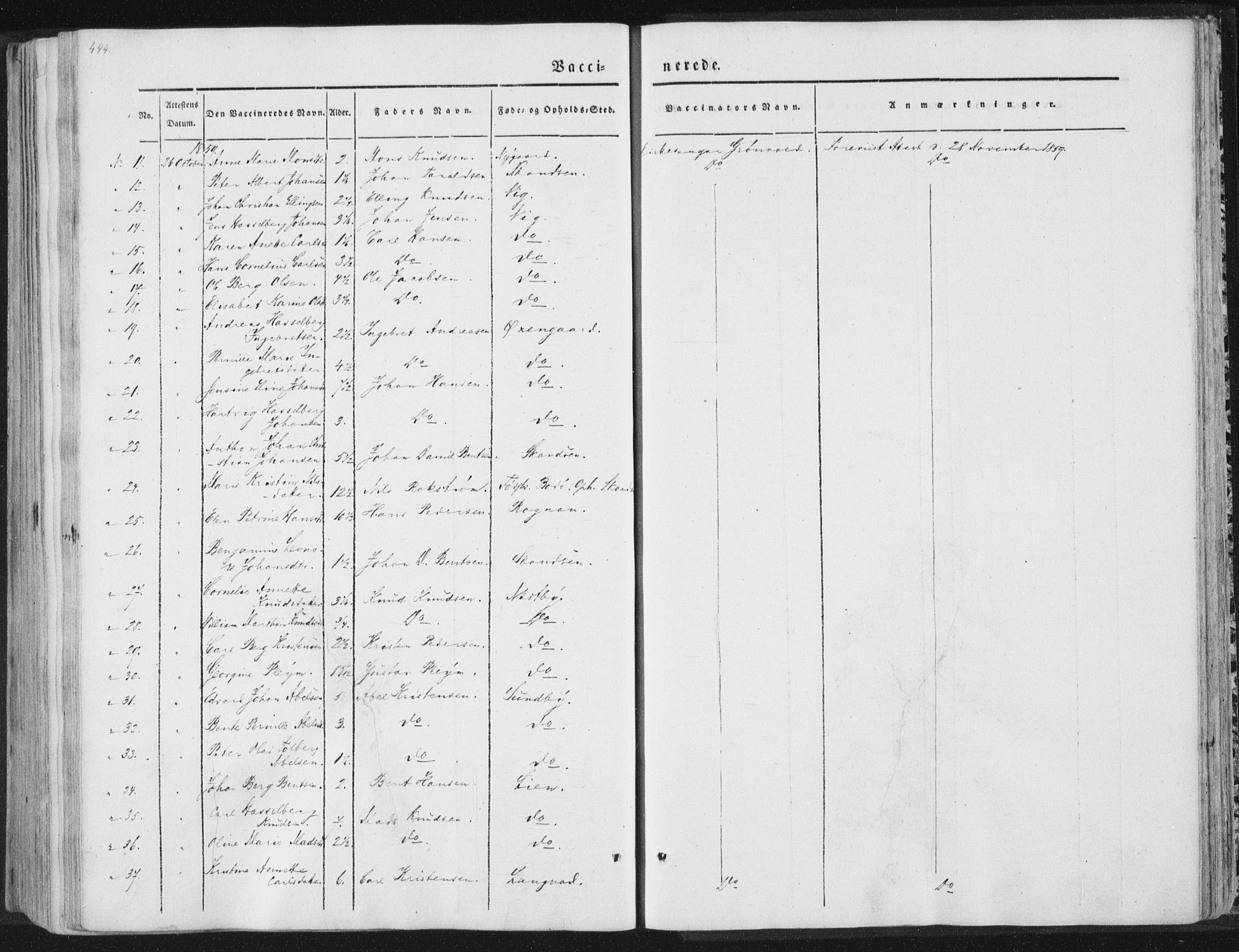 Ministerialprotokoller, klokkerbøker og fødselsregistre - Nordland, SAT/A-1459/847/L0667: Parish register (official) no. 847A07, 1842-1871, p. 444