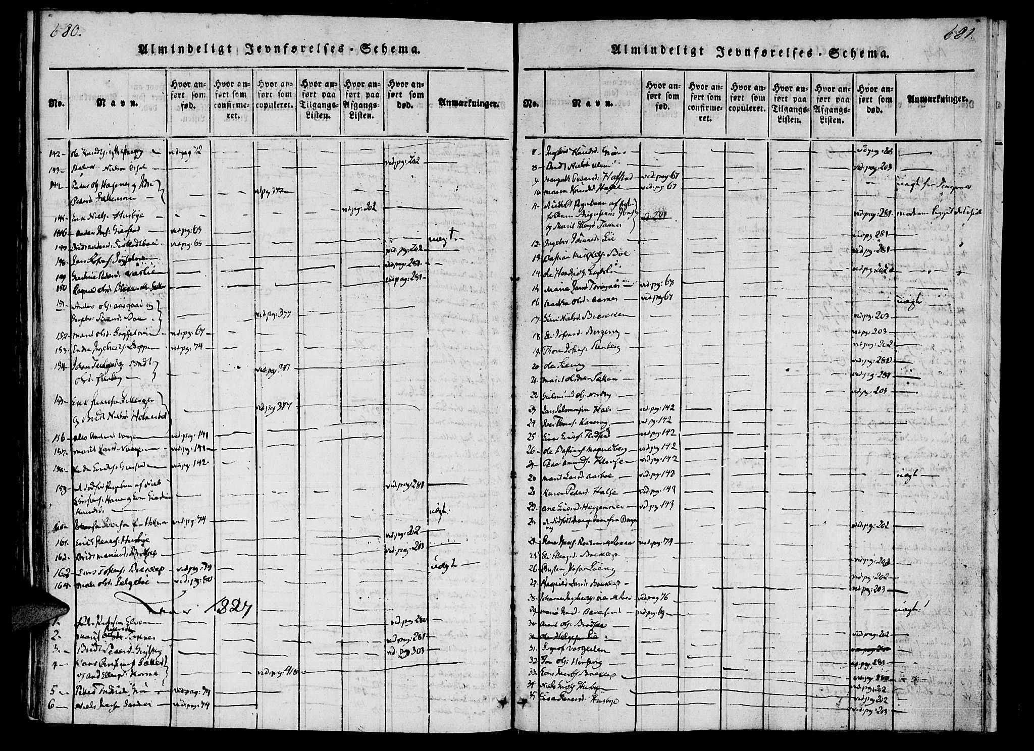 Ministerialprotokoller, klokkerbøker og fødselsregistre - Møre og Romsdal, AV/SAT-A-1454/592/L1023: Parish register (official) no. 592A02, 1820-1830, p. 680-681