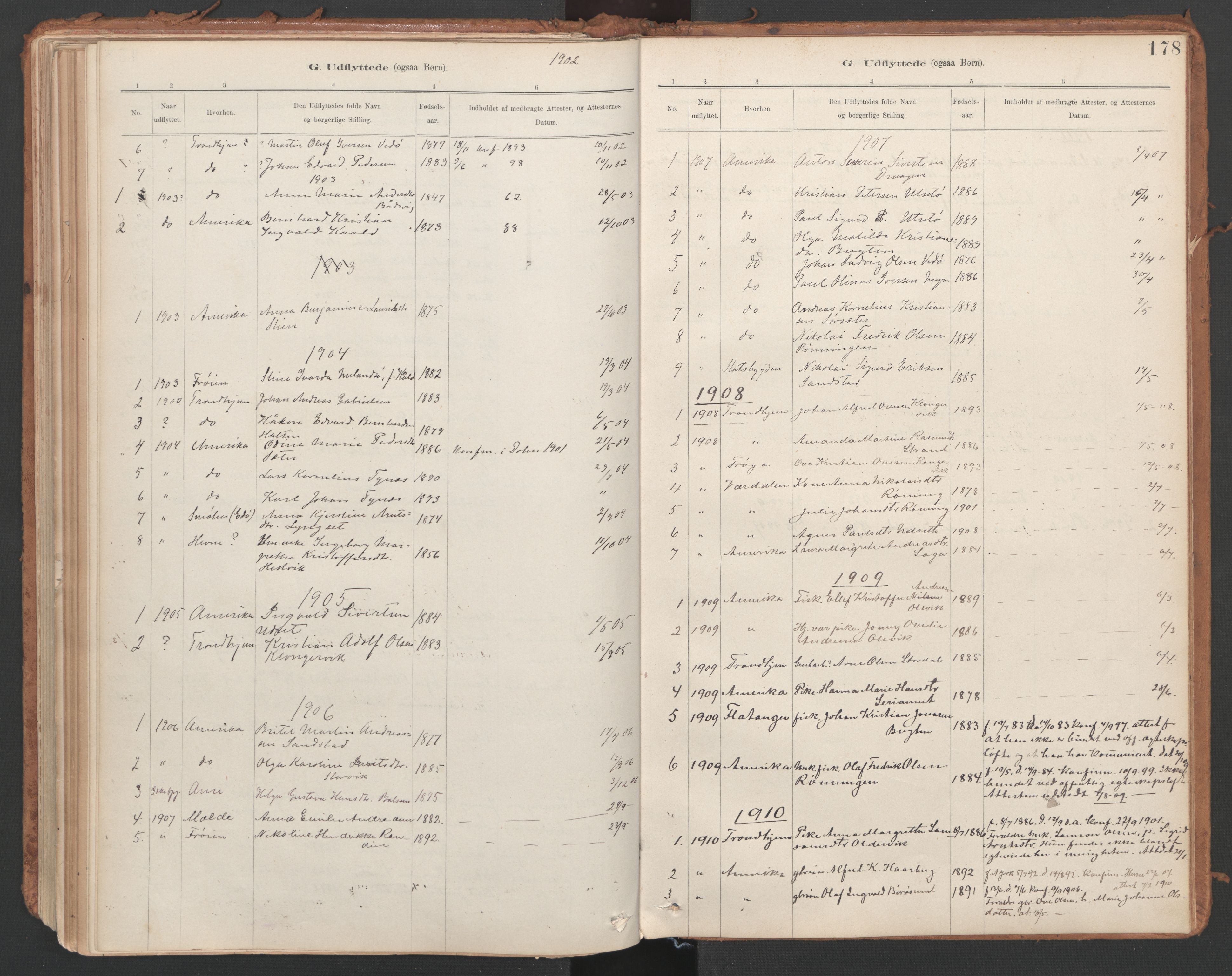 Ministerialprotokoller, klokkerbøker og fødselsregistre - Sør-Trøndelag, AV/SAT-A-1456/639/L0572: Parish register (official) no. 639A01, 1890-1920, p. 178