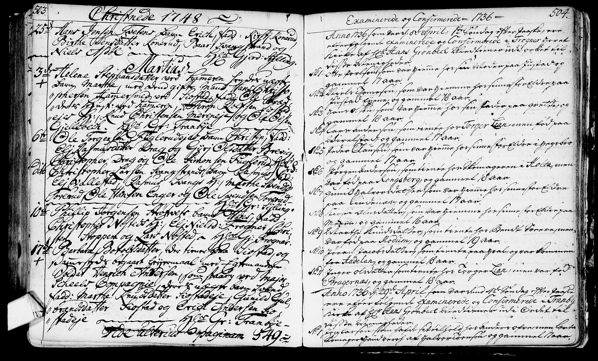 Lier kirkebøker, AV/SAKO-A-230/F/Fa/L0003: Parish register (official) no. I 3, 1727-1748, p. 503-504