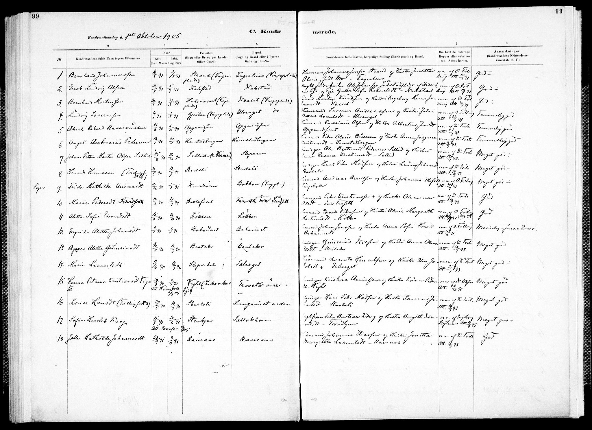 Ministerialprotokoller, klokkerbøker og fødselsregistre - Nord-Trøndelag, SAT/A-1458/733/L0325: Parish register (official) no. 733A04, 1884-1908, p. 99