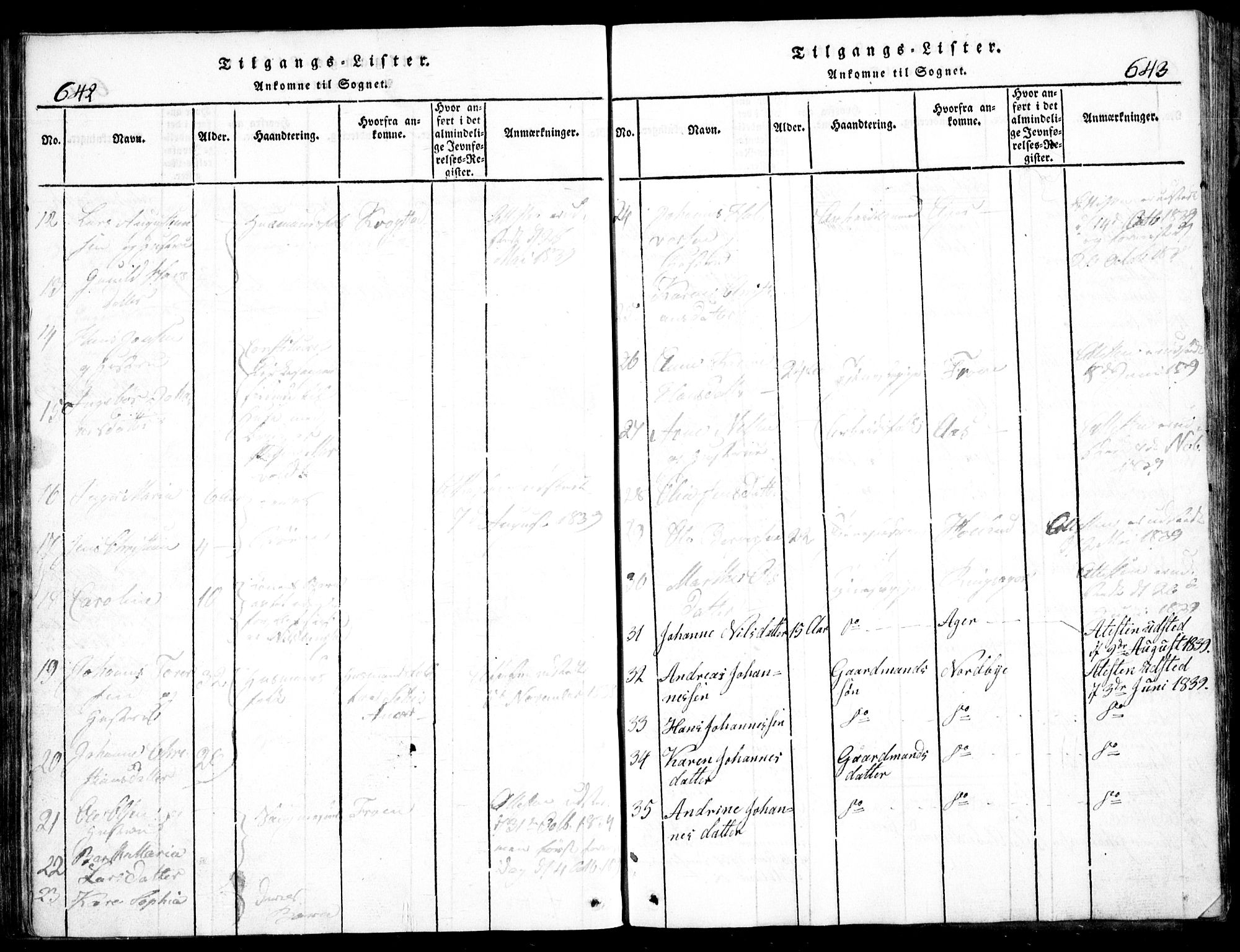 Nesodden prestekontor Kirkebøker, AV/SAO-A-10013/G/Ga/L0001: Parish register (copy) no. I 1, 1814-1847, p. 642-643