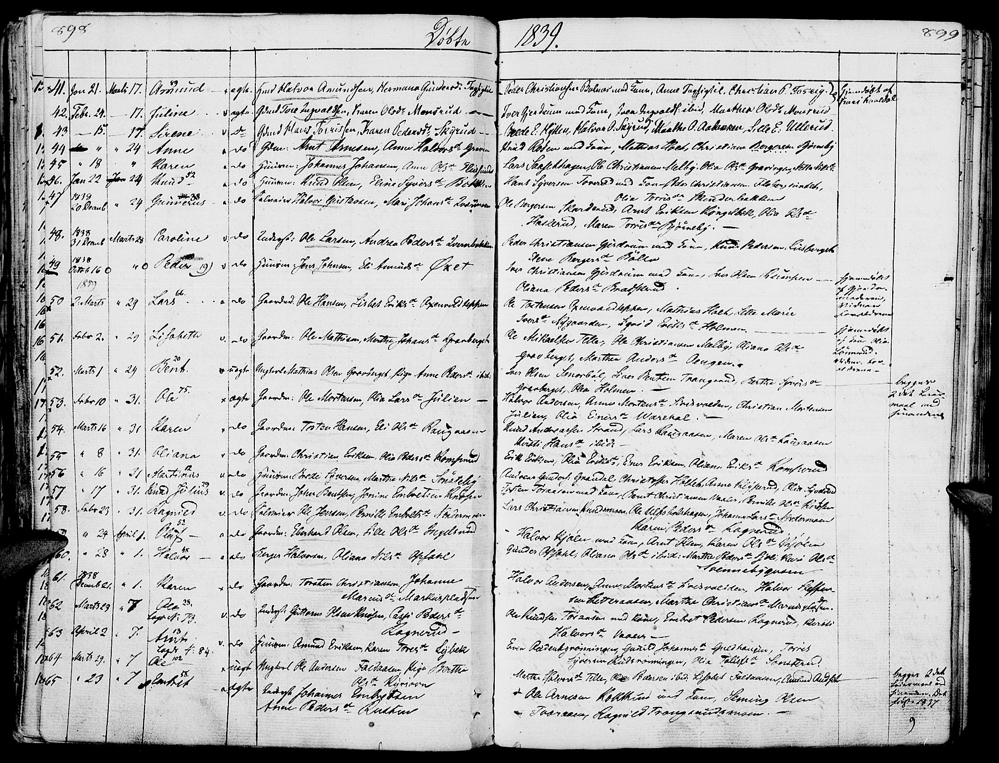 Hof prestekontor, AV/SAH-PREST-038/H/Ha/Haa/L0006: Parish register (official) no. 6, 1822-1841, p. 898-899