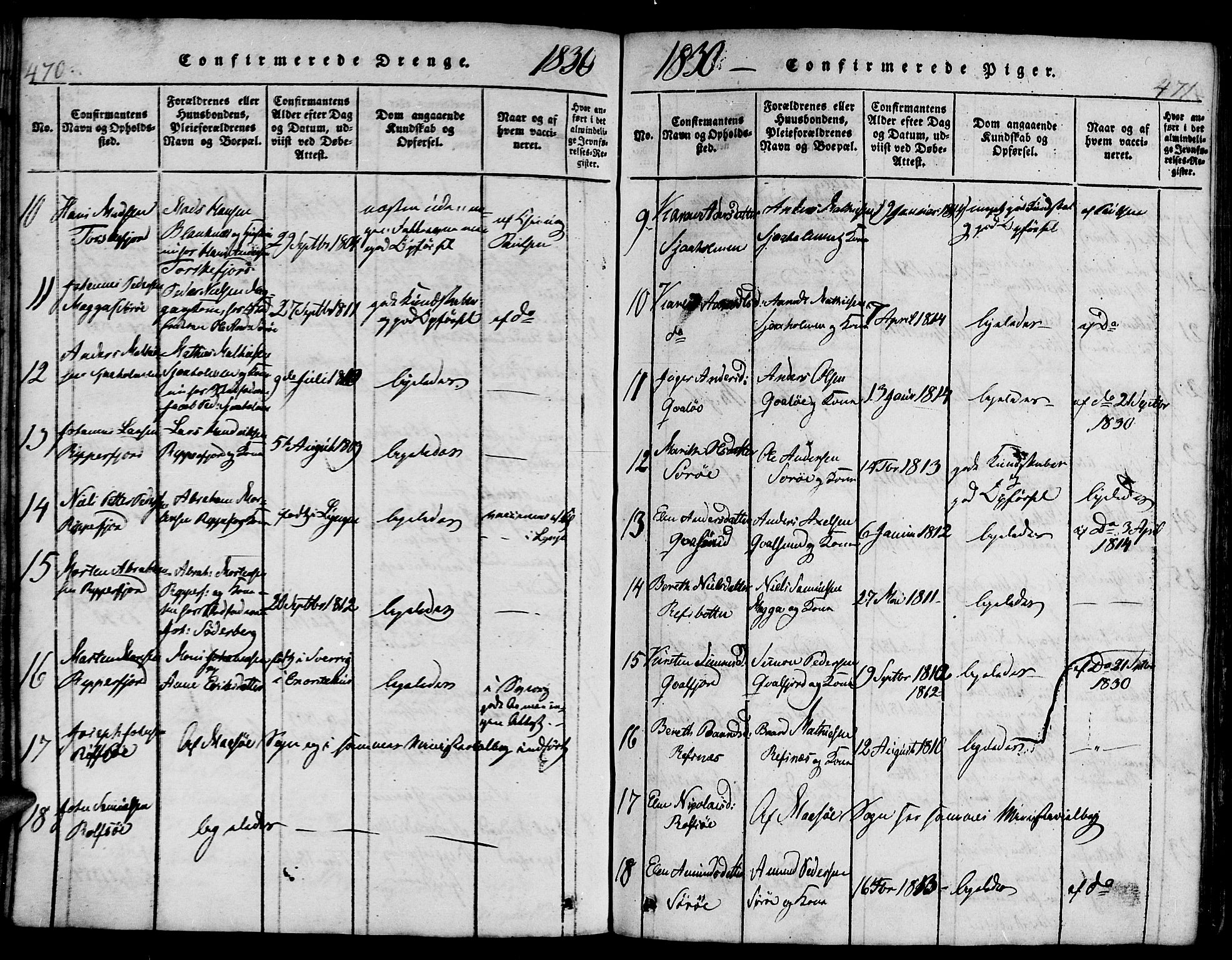 Hammerfest sokneprestkontor, SATØ/S-1347/H/Hb/L0001.klokk: Parish register (copy) no. 1, 1822-1850, p. 470-471