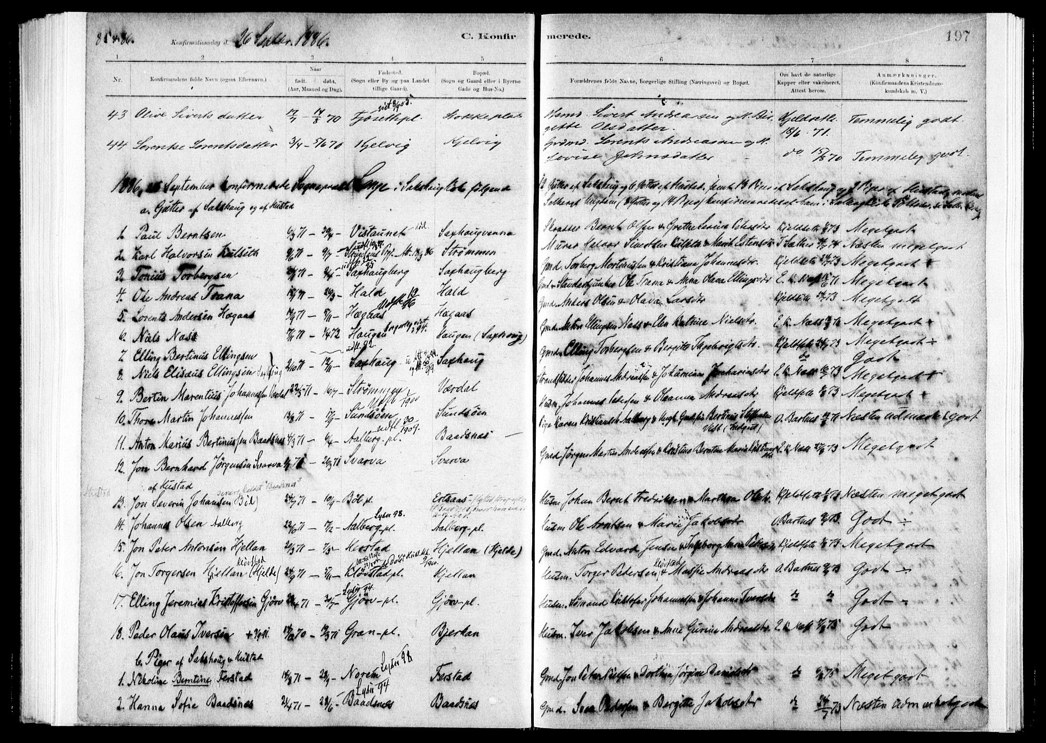 Ministerialprotokoller, klokkerbøker og fødselsregistre - Nord-Trøndelag, SAT/A-1458/730/L0285: Parish register (official) no. 730A10, 1879-1914, p. 197