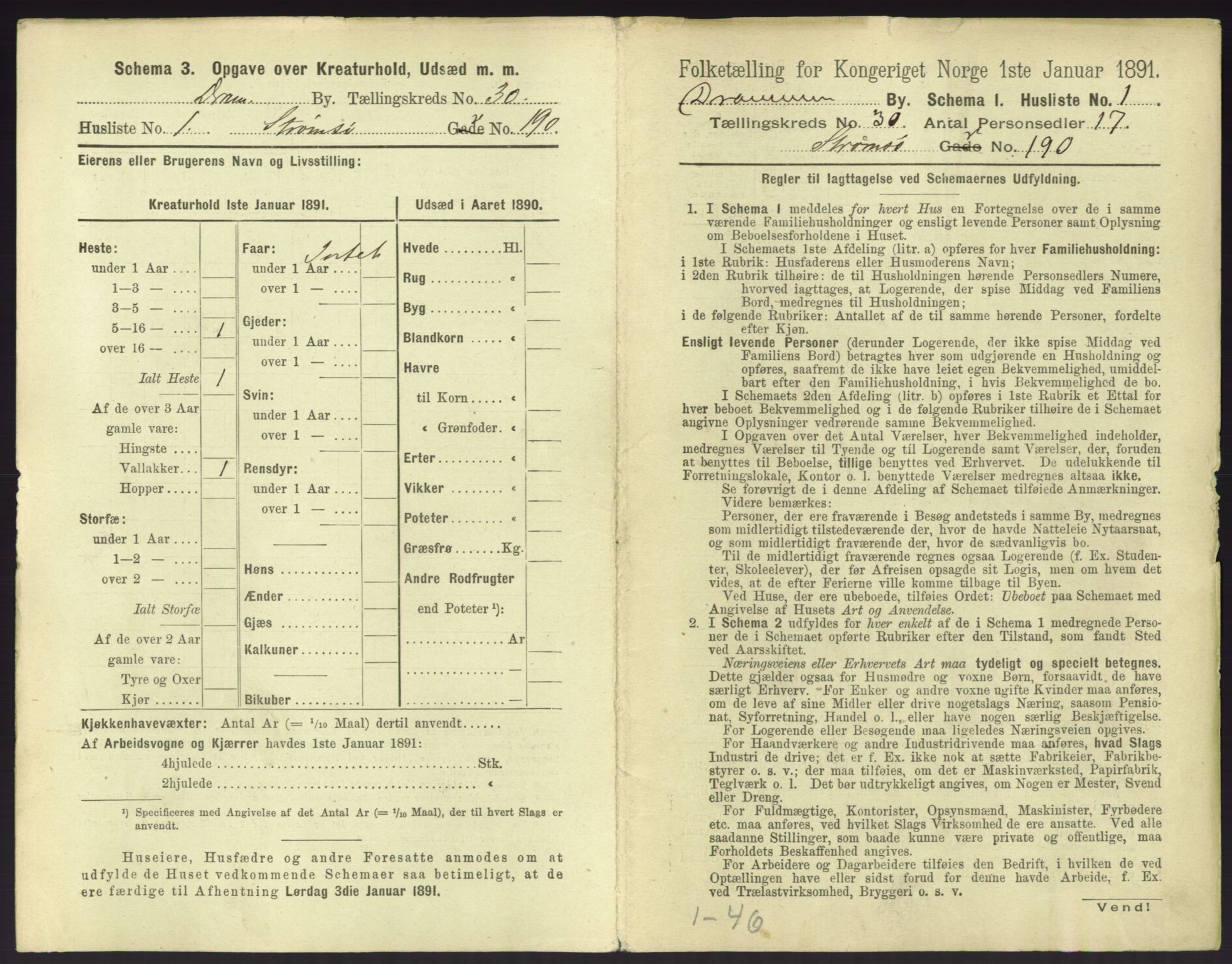 RA, 1891 census for 0602 Drammen, 1891, p. 2565