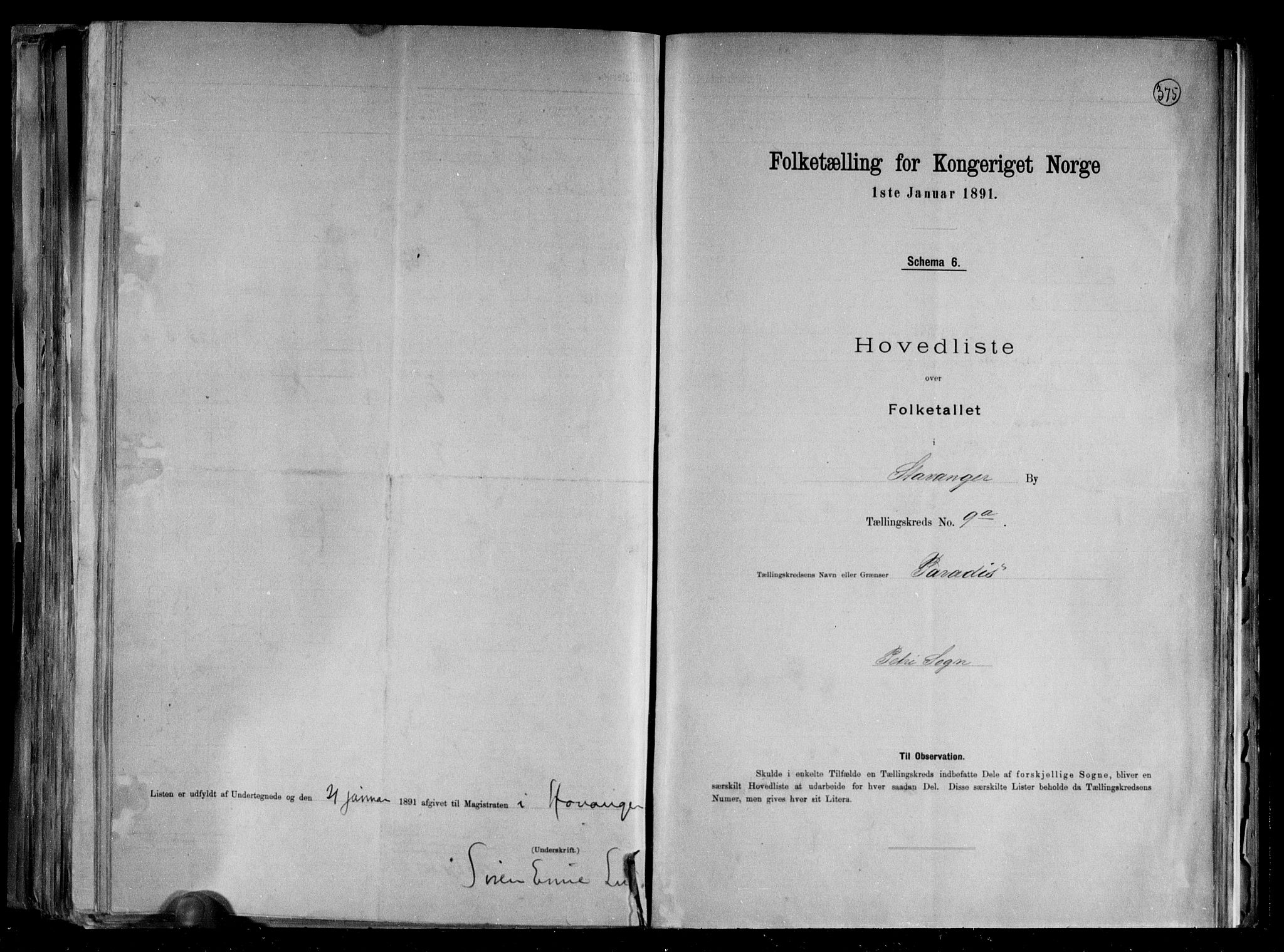 RA, 1891 census for 1103 Stavanger, 1891, p. 21
