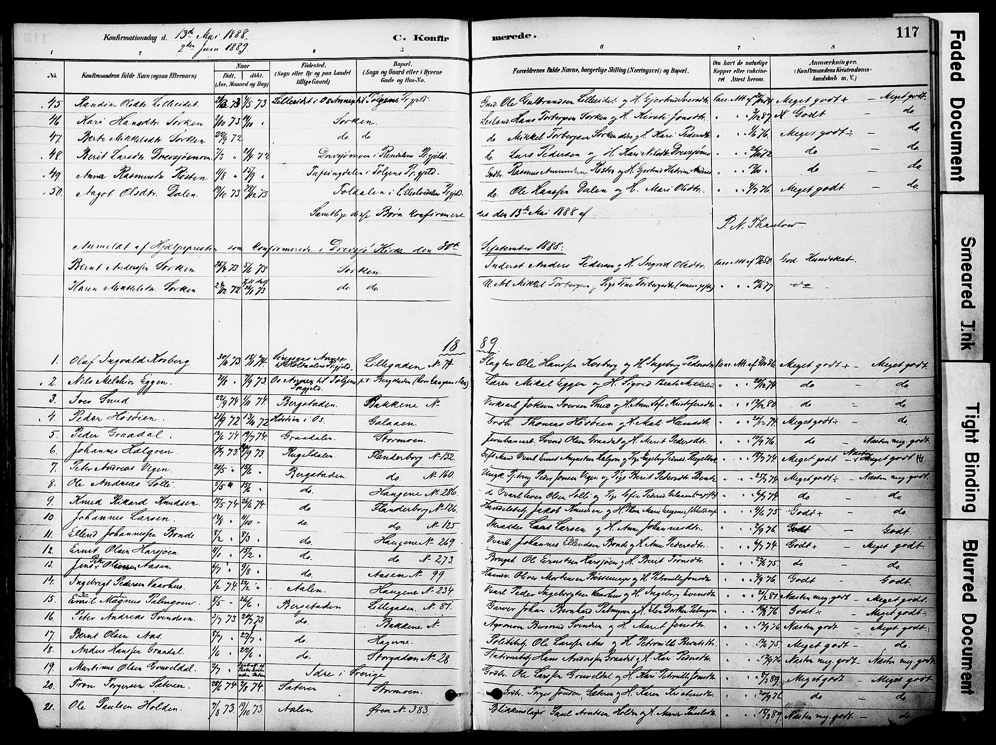 Ministerialprotokoller, klokkerbøker og fødselsregistre - Sør-Trøndelag, AV/SAT-A-1456/681/L0933: Parish register (official) no. 681A11, 1879-1890, p. 117