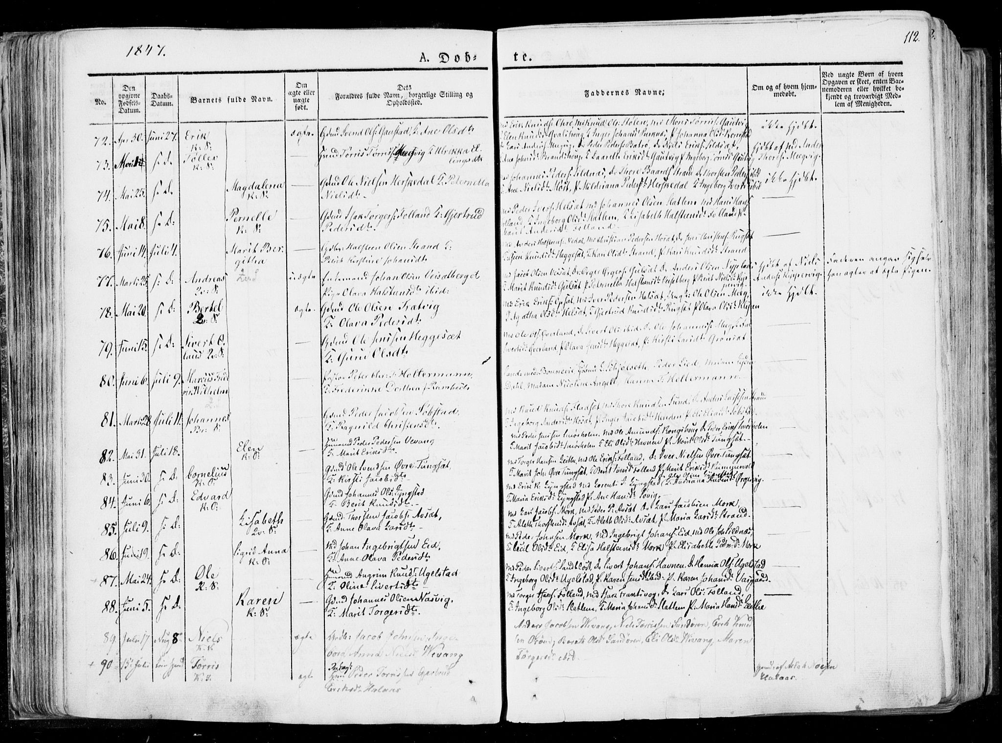 Ministerialprotokoller, klokkerbøker og fødselsregistre - Møre og Romsdal, AV/SAT-A-1454/568/L0803: Parish register (official) no. 568A10, 1830-1853, p. 112