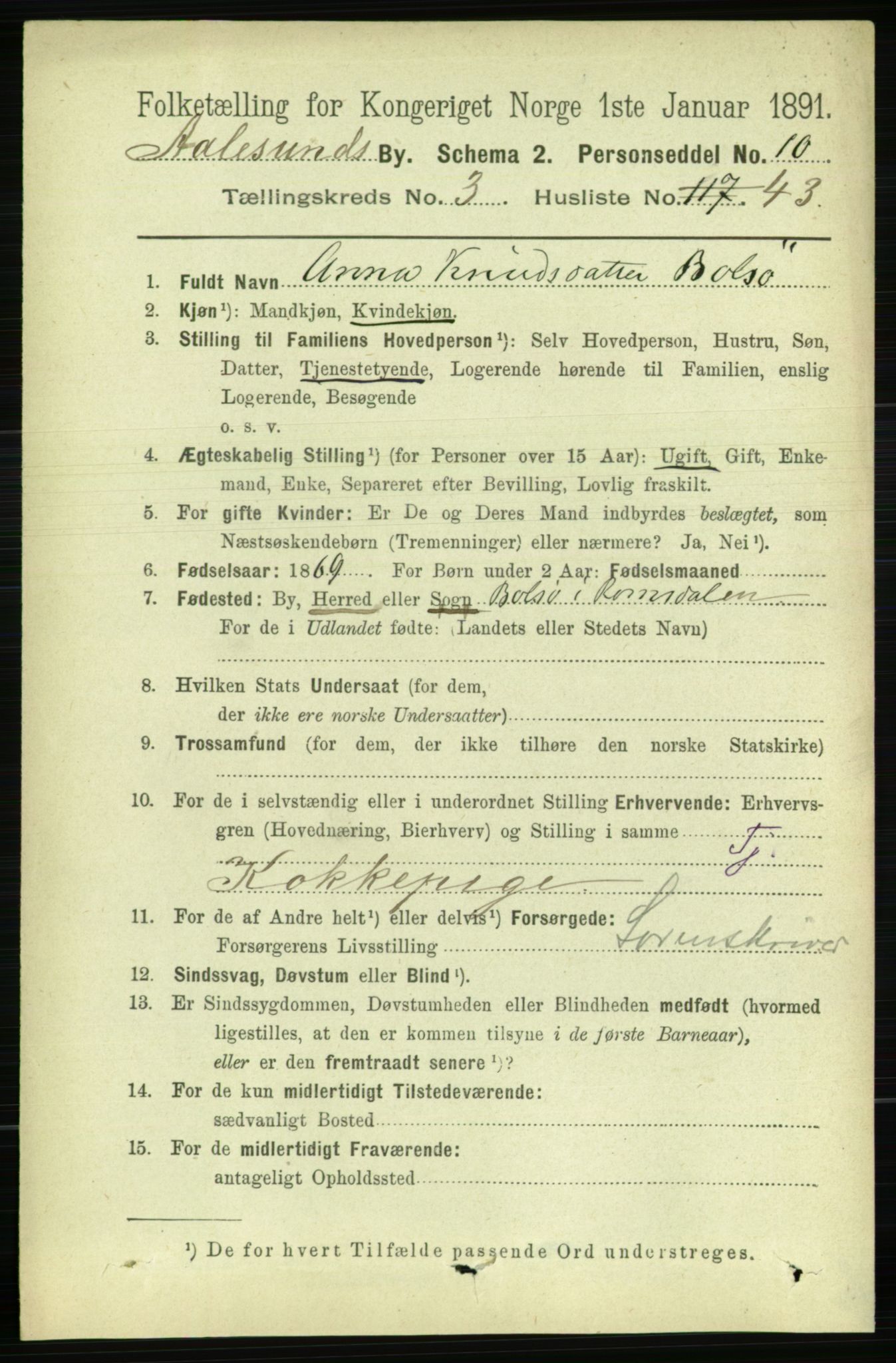 RA, 1891 census for 1501 Ålesund, 1891, p. 2819