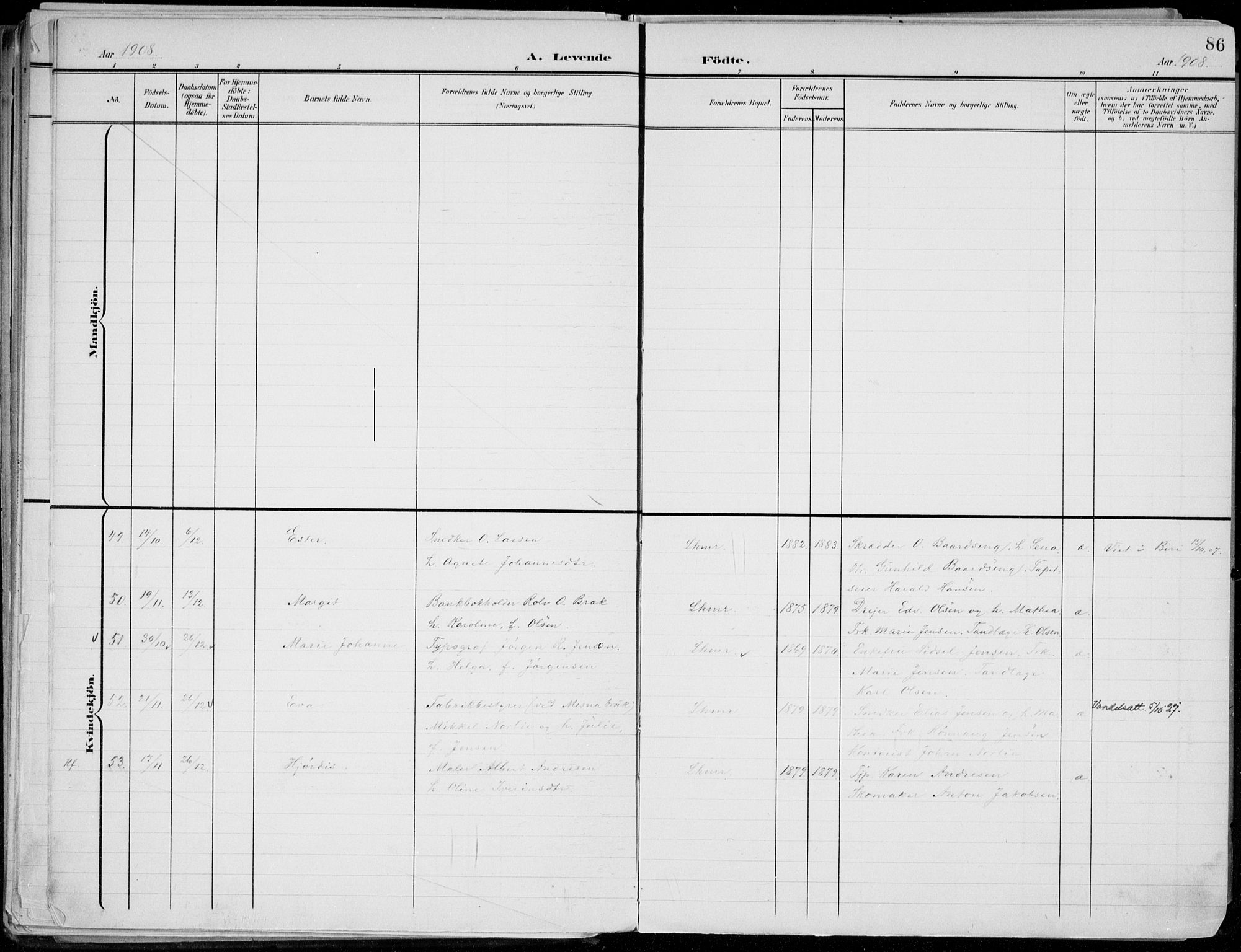 Lillehammer prestekontor, AV/SAH-PREST-088/H/Ha/Haa/L0001: Parish register (official) no. 1, 1901-1916, p. 86