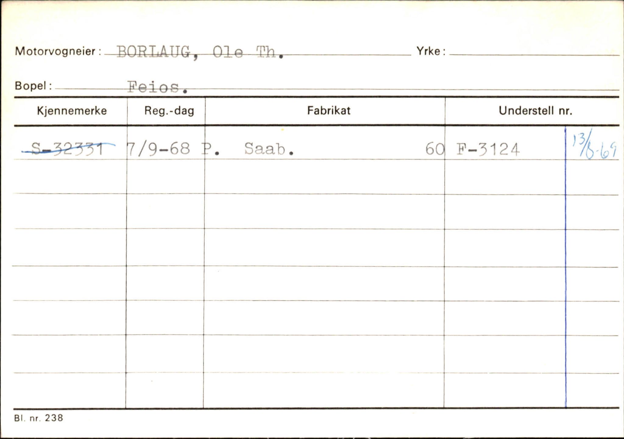 Statens vegvesen, Sogn og Fjordane vegkontor, SAB/A-5301/4/F/L0126: Eigarregister Fjaler M-Å. Leikanger A-Å, 1945-1975, p. 894