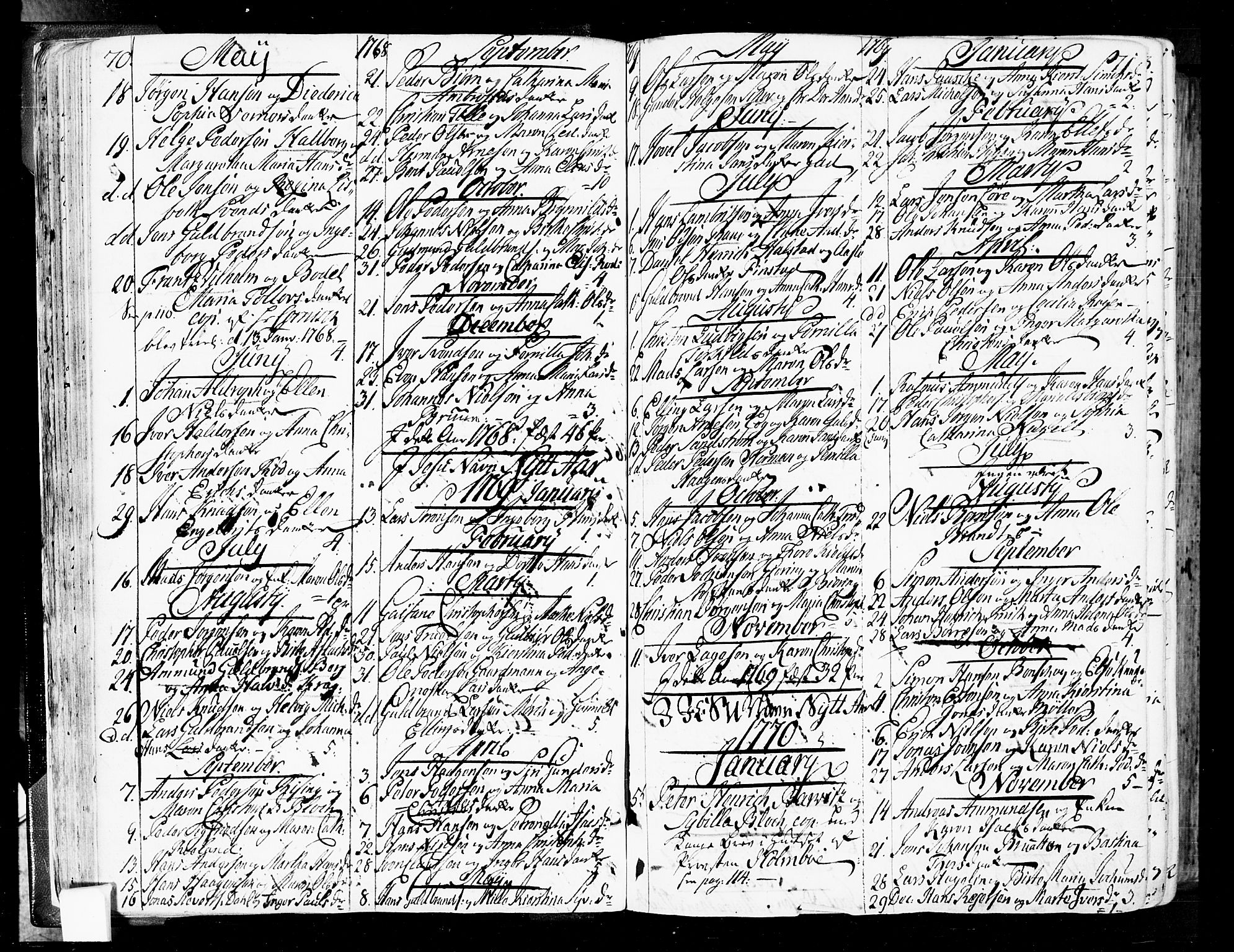 Oslo domkirke Kirkebøker, SAO/A-10752/F/Fa/L0004: Parish register (official) no. 4, 1743-1786, p. 70-71