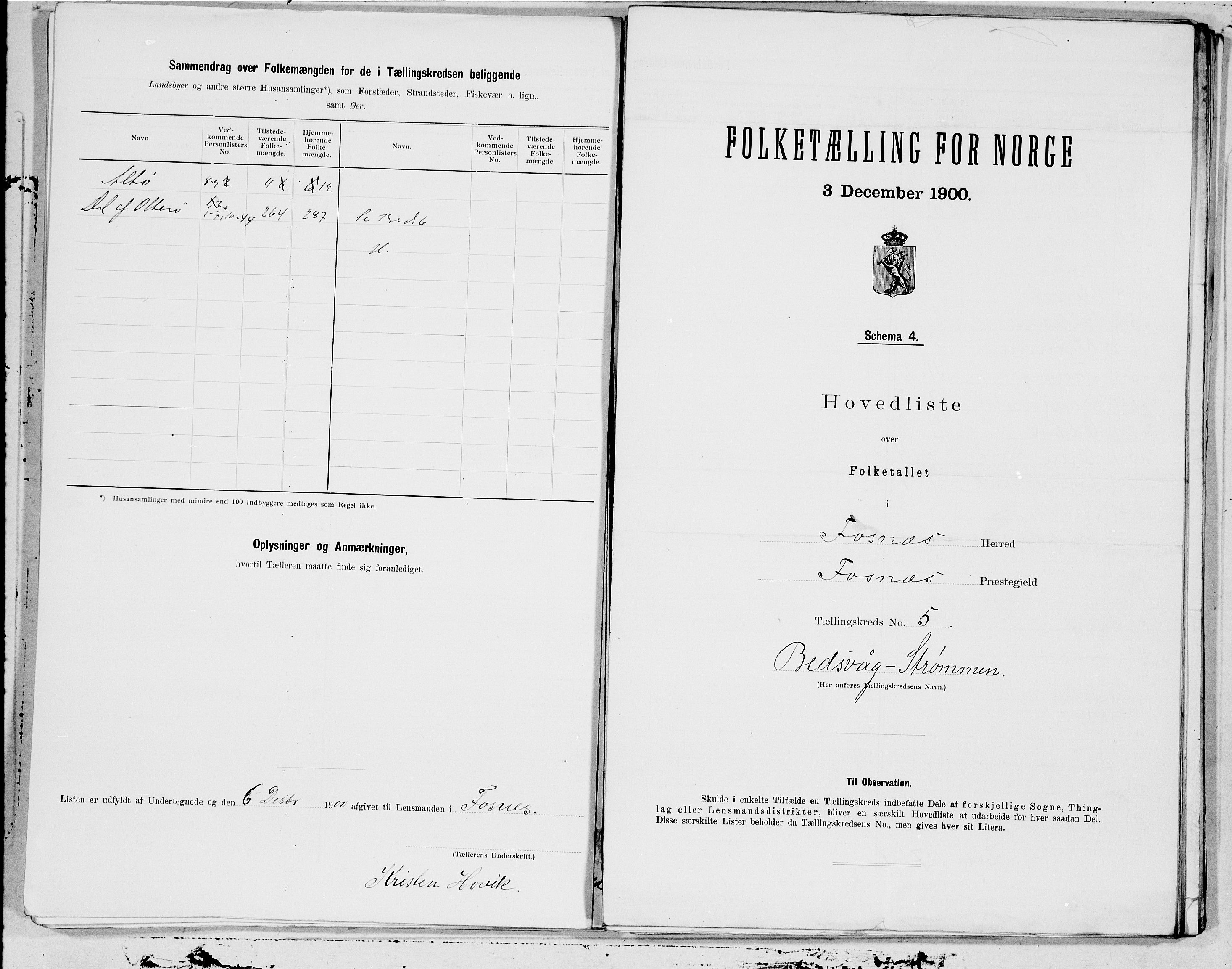 SAT, 1900 census for Fosnes, 1900, p. 10