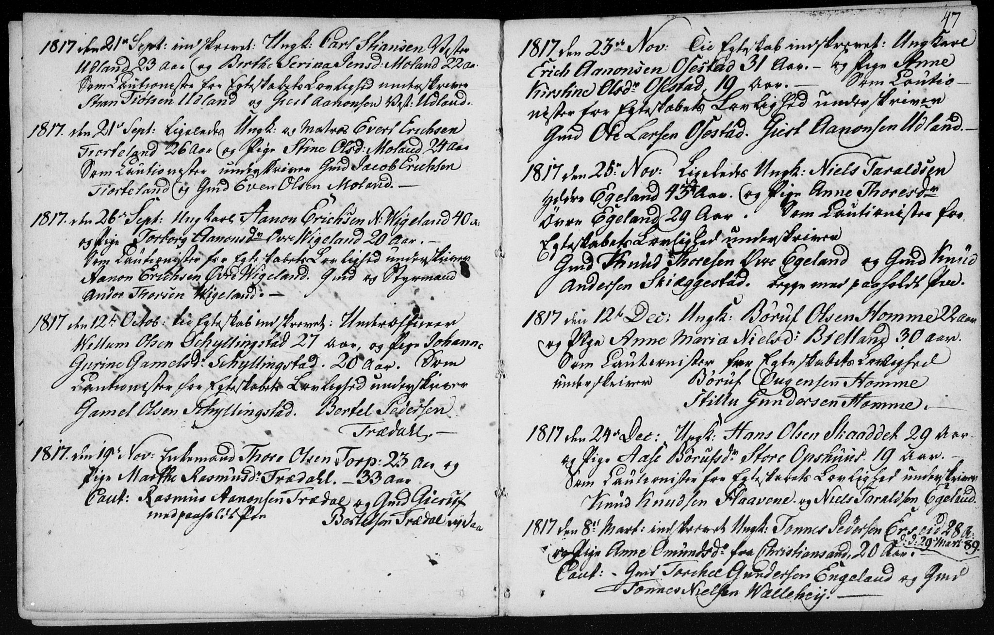 Sør-Audnedal sokneprestkontor, SAK/1111-0039/F/Fa/Fab/L0003: Parish register (official) no. A 3, 1766-1828, p. 47