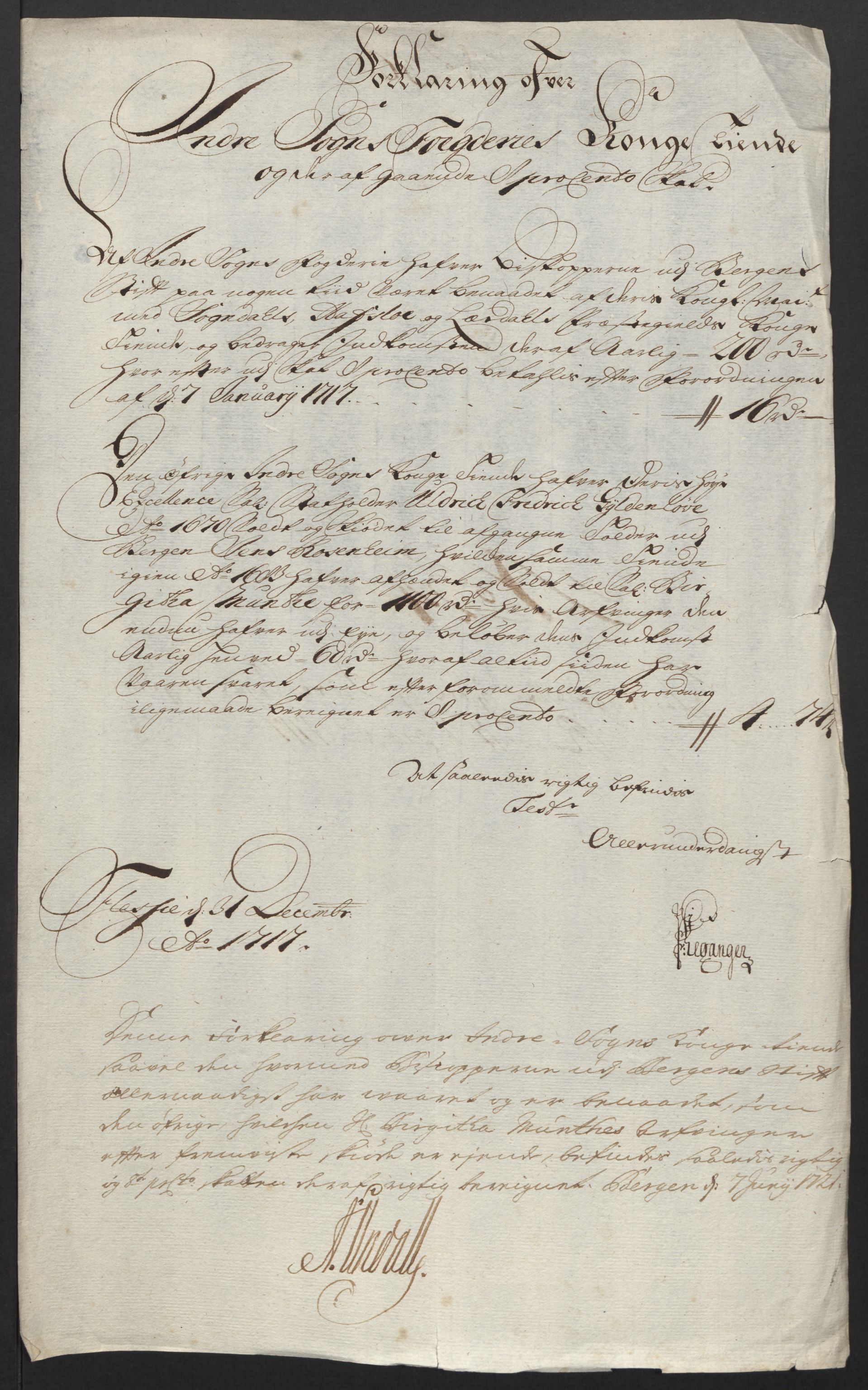 Rentekammeret inntil 1814, Reviderte regnskaper, Fogderegnskap, RA/EA-4092/R52/L3321: Fogderegnskap Sogn, 1717-1718, p. 108