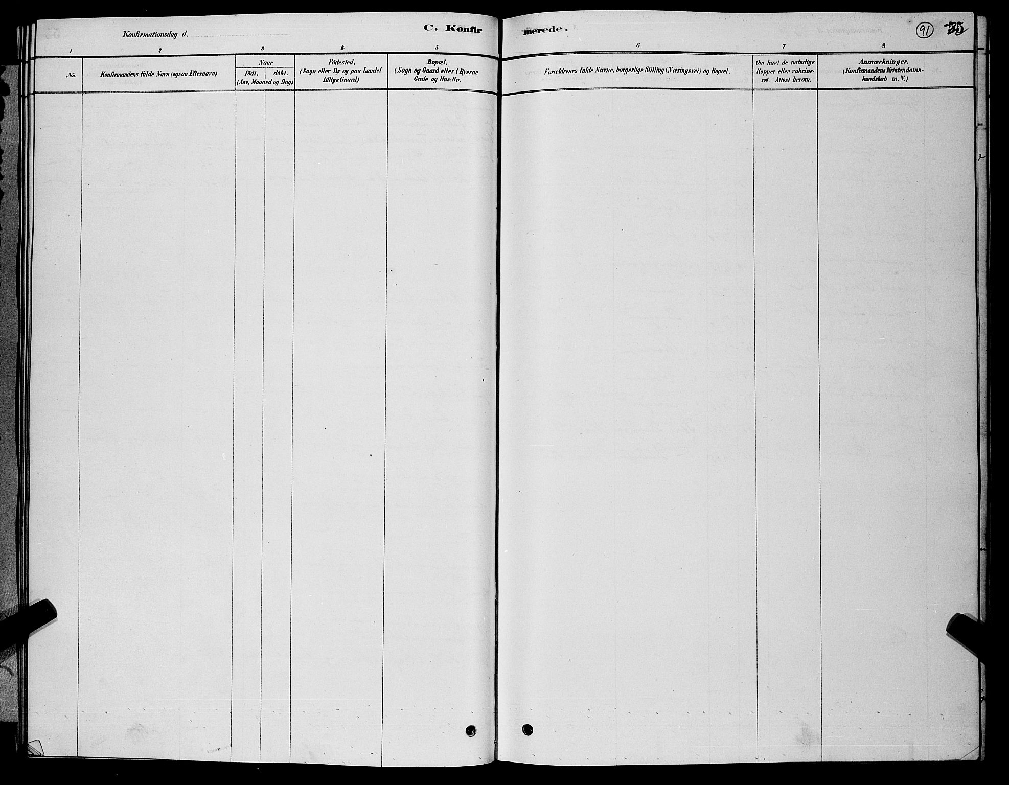 Nore kirkebøker, SAKO/A-238/G/Gb/L0002: Parish register (copy) no. II 2, 1878-1894, p. 91