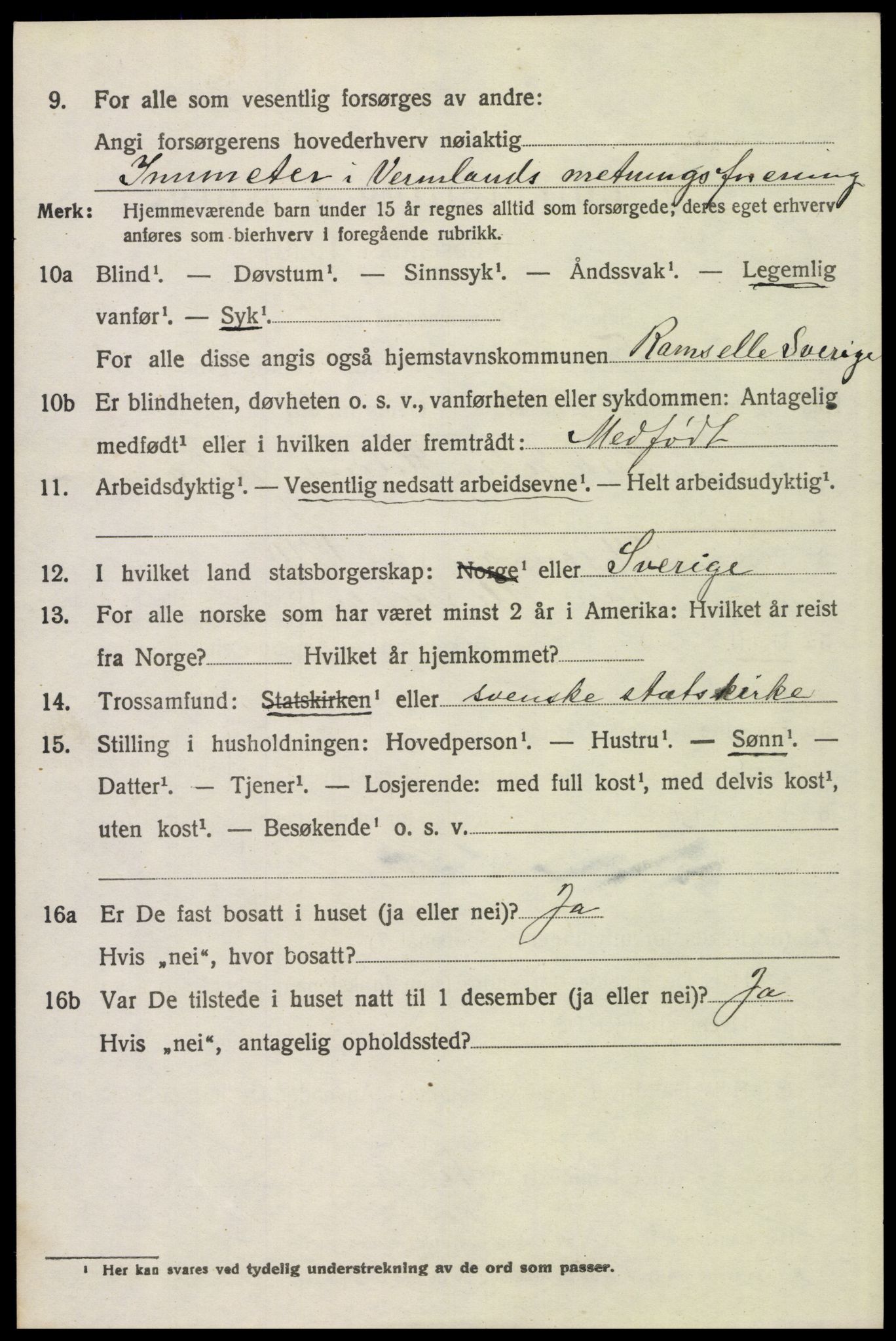 SAH, 1920 census for Trysil, 1920, p. 2564