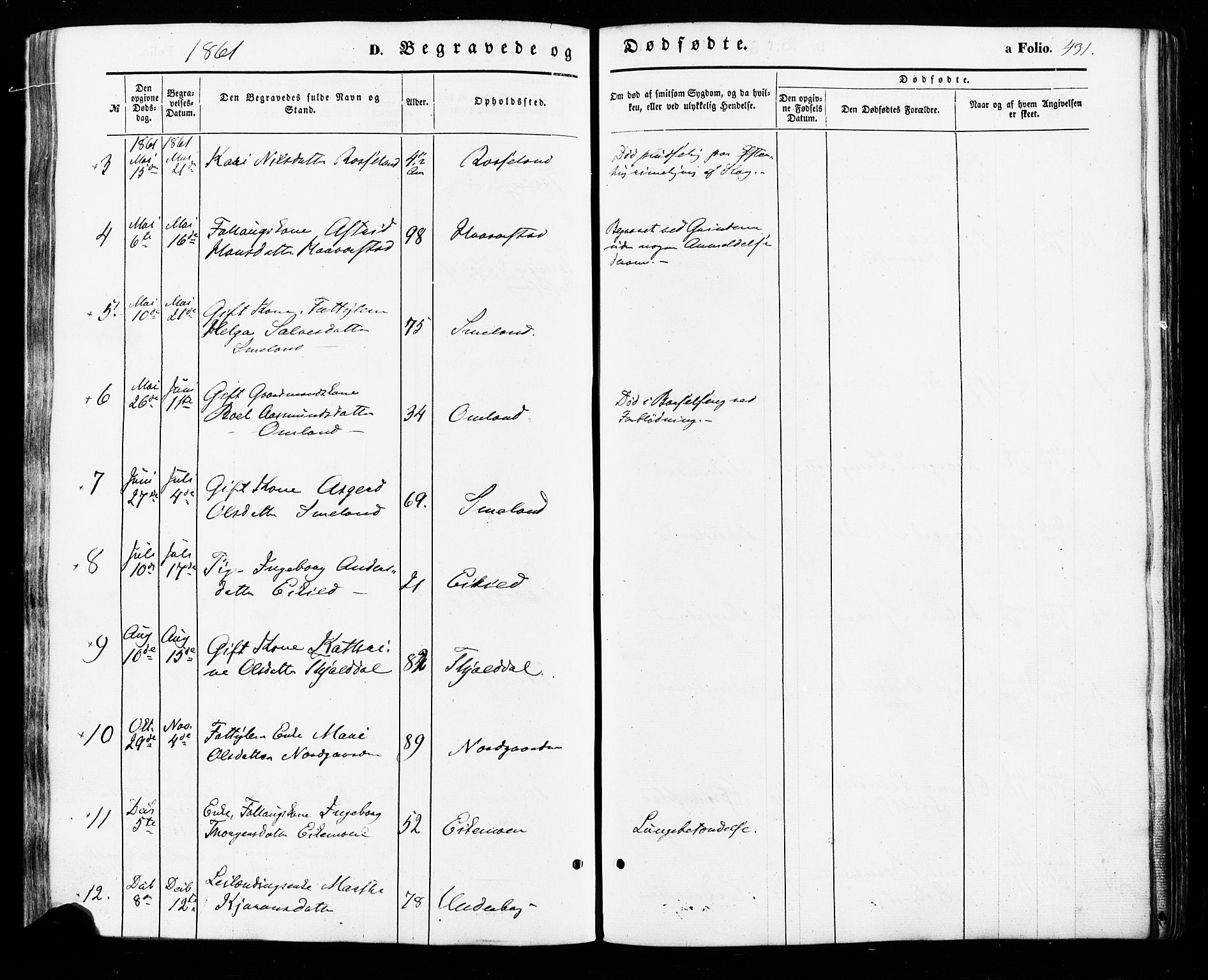 Åseral sokneprestkontor, SAK/1111-0051/F/Fa/L0002: Parish register (official) no. A 2, 1854-1884, p. 431