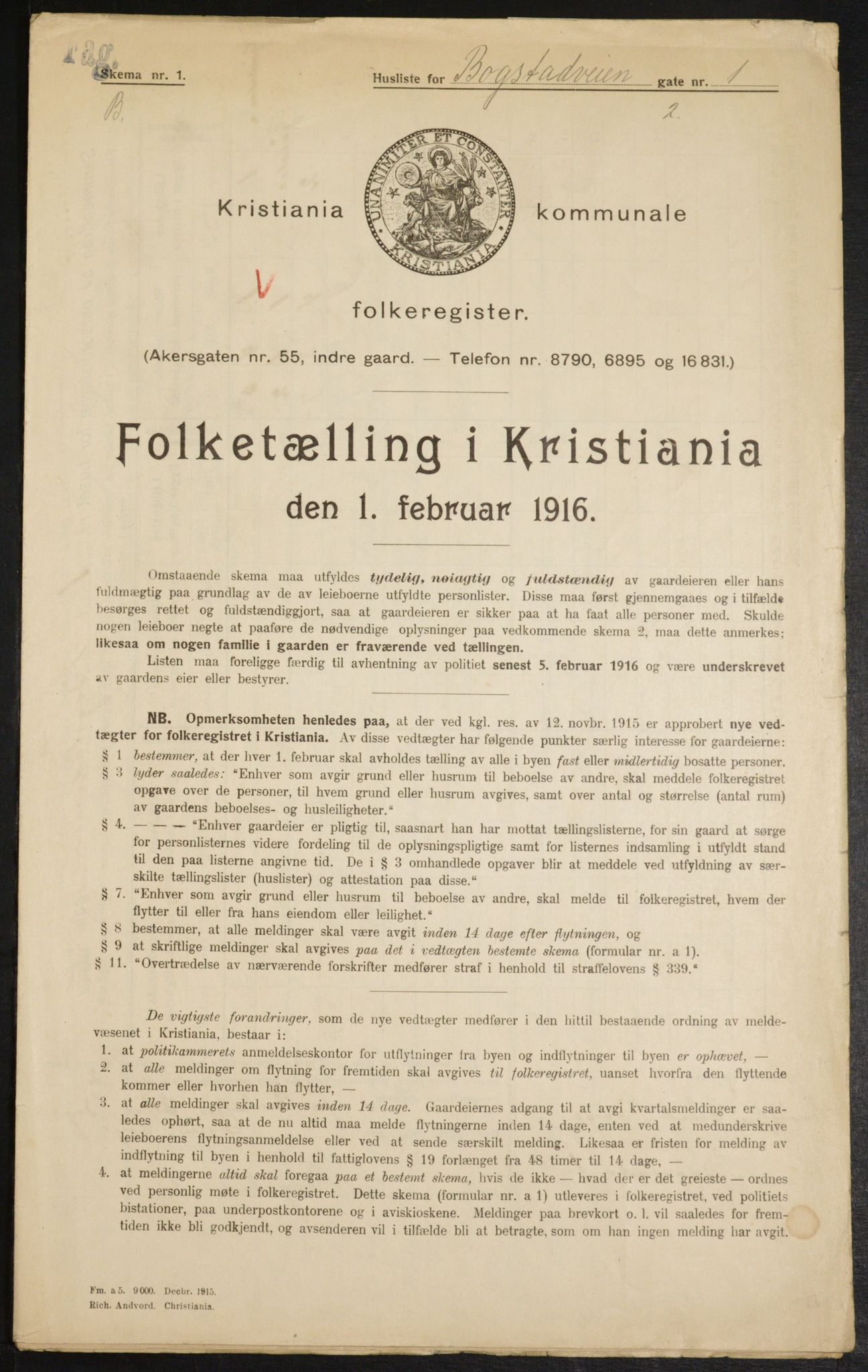 OBA, Municipal Census 1916 for Kristiania, 1916, p. 6863