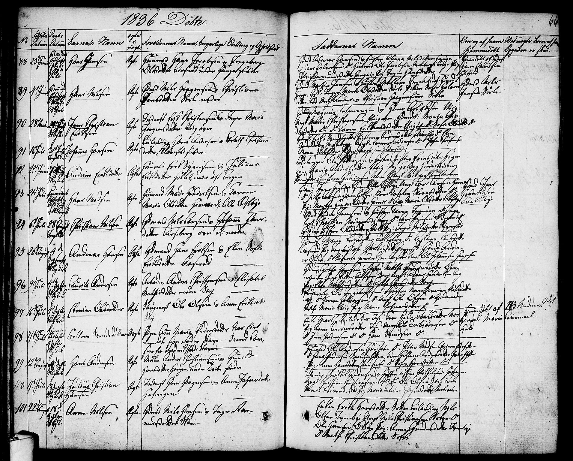Skjeberg prestekontor Kirkebøker, SAO/A-10923/F/Fa/L0005: Parish register (official) no. I 5, 1830-1845, p. 66