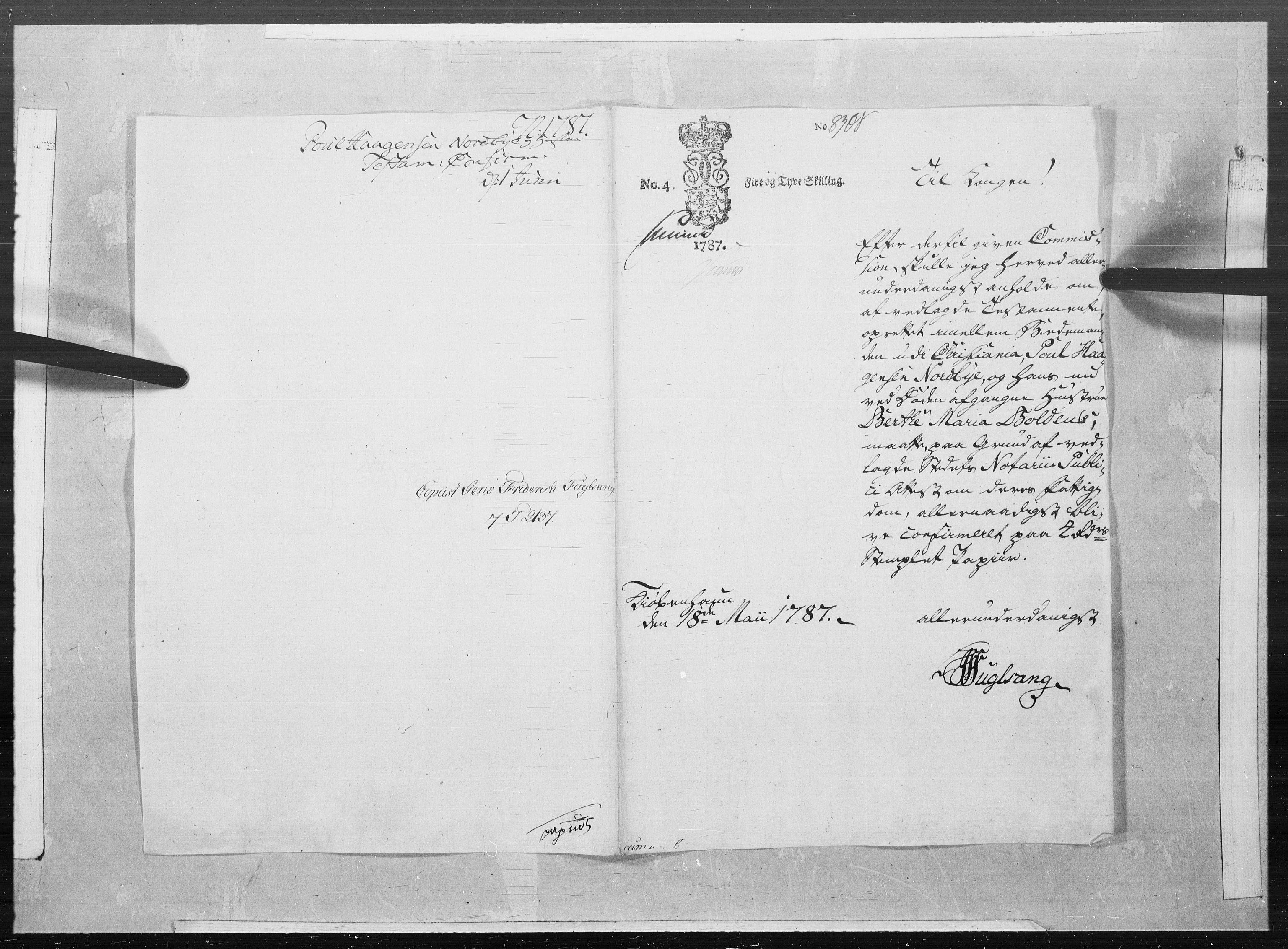 Danske Kanselli 1572-1799, AV/RA-EA-3023/F/Fc/Fcc/Fcca/L0266: Norske innlegg 1572-1799, 1787, p. 11