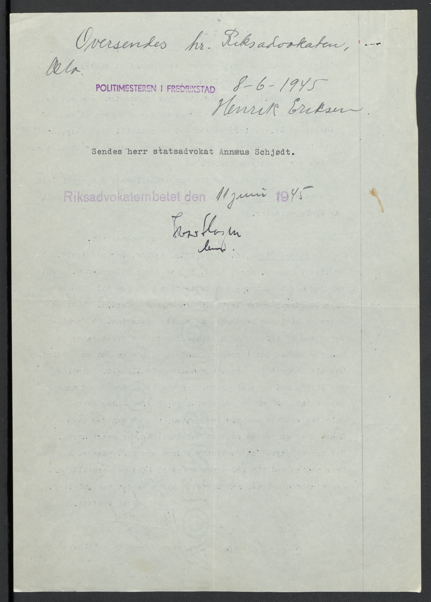 Landssvikarkivet, Oslo politikammer, AV/RA-S-3138-01/D/Da/L0003: Dnr. 29, 1945, p. 1361