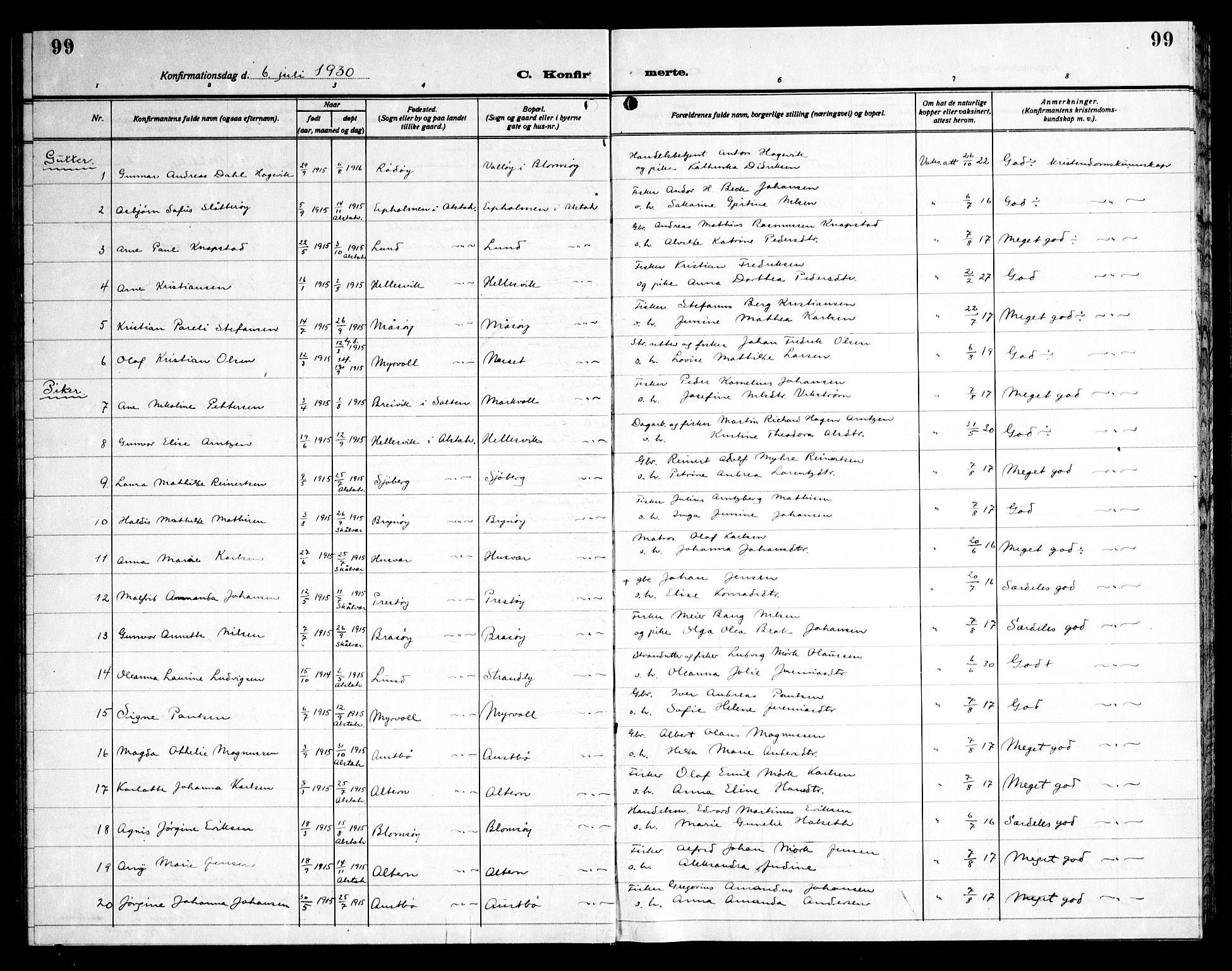 Ministerialprotokoller, klokkerbøker og fødselsregistre - Nordland, AV/SAT-A-1459/830/L0466: Parish register (copy) no. 830C08, 1920-1945, p. 99