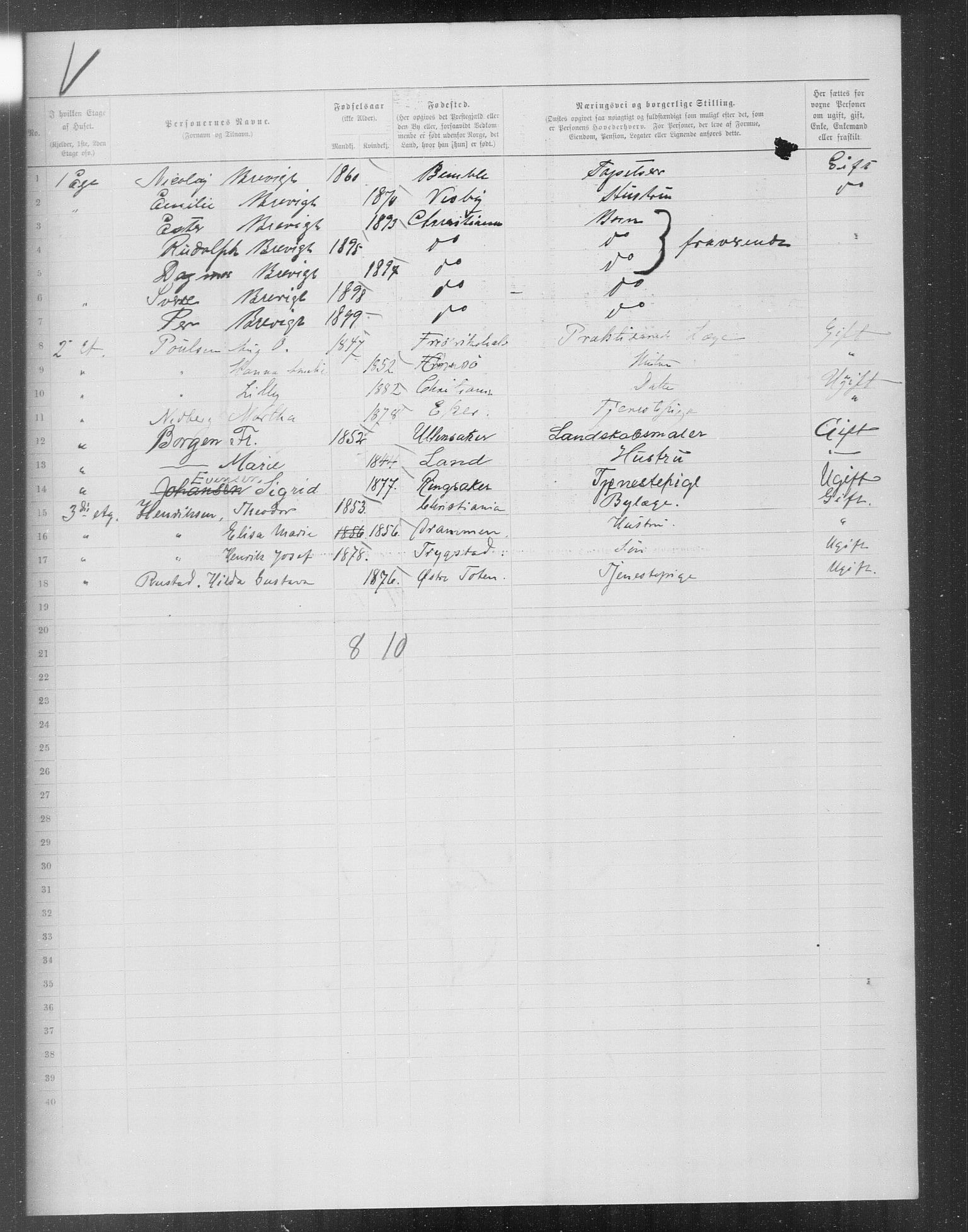 OBA, Municipal Census 1899 for Kristiania, 1899, p. 11878